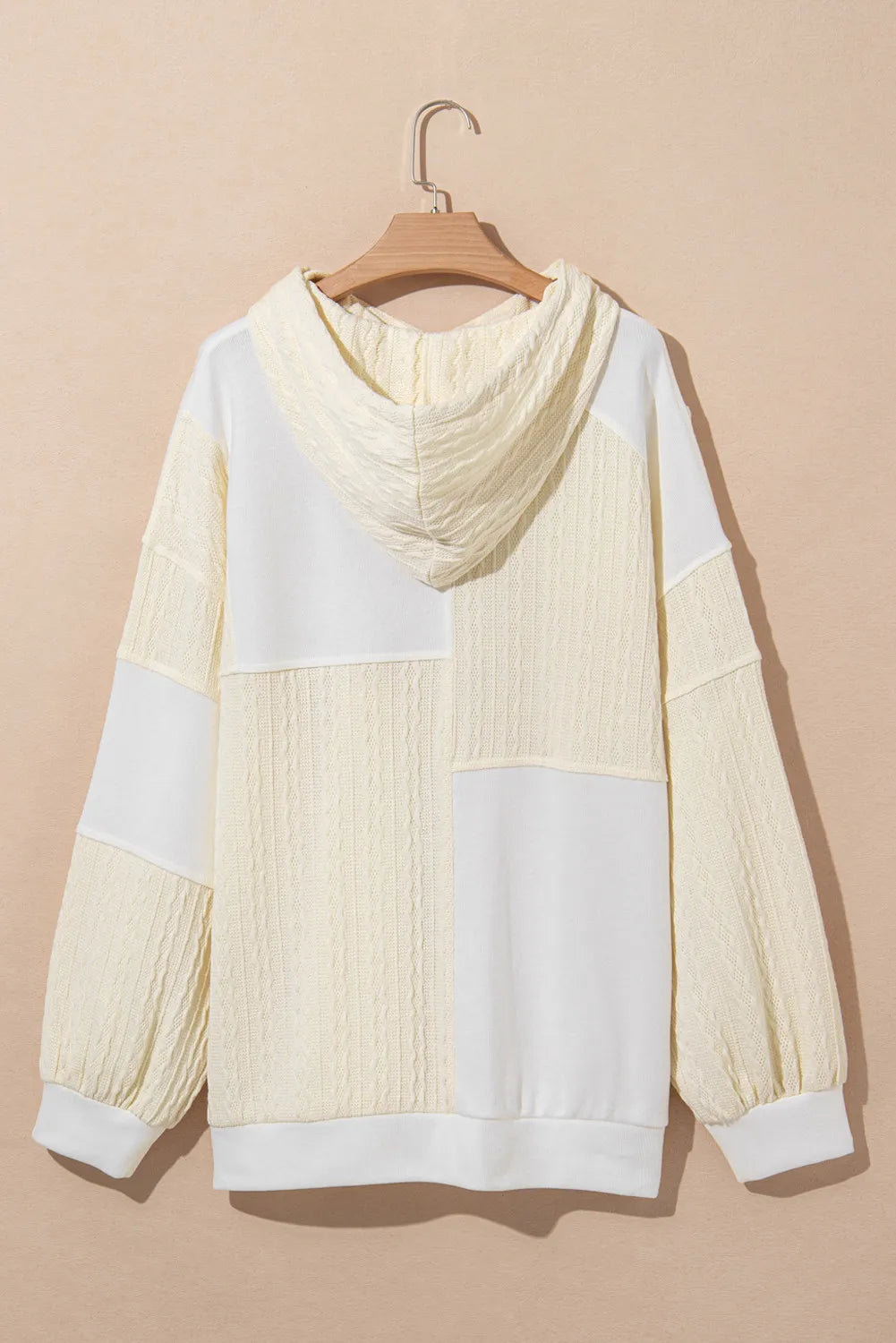 Plus Size Drawstring Color Block Long Sleeve Hoodie - The Goddess Galleries