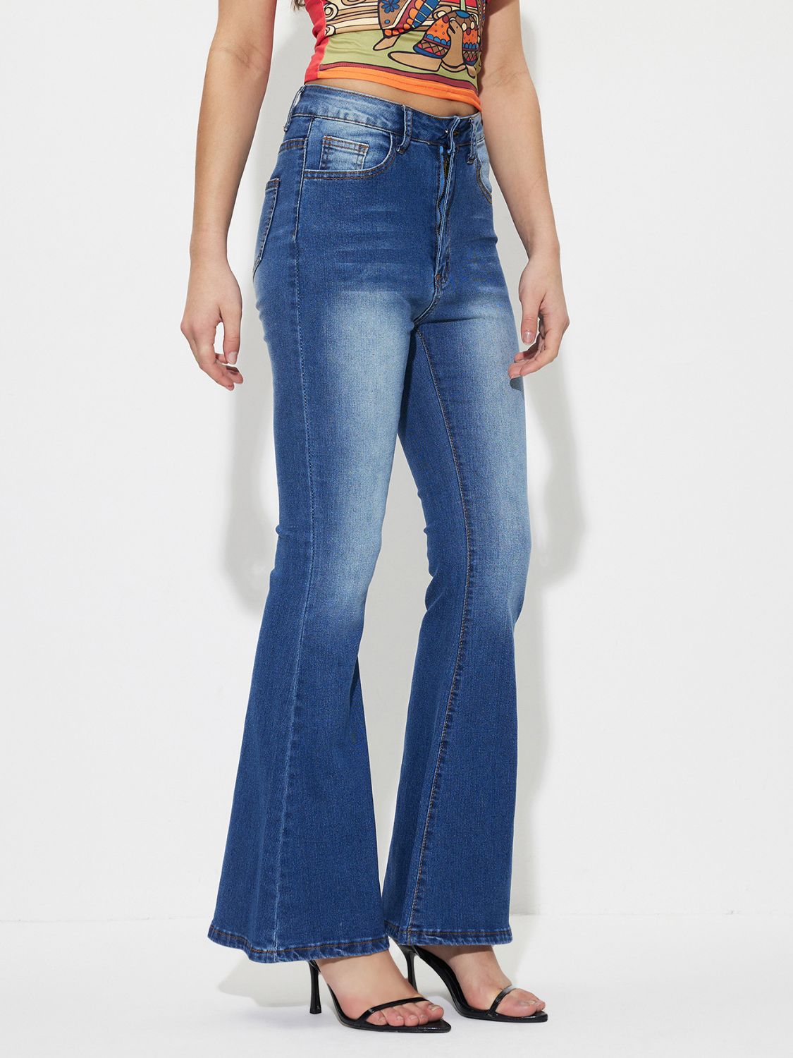 Mid-Rise Waist Bootcut Jeans - The Goddess Galleries