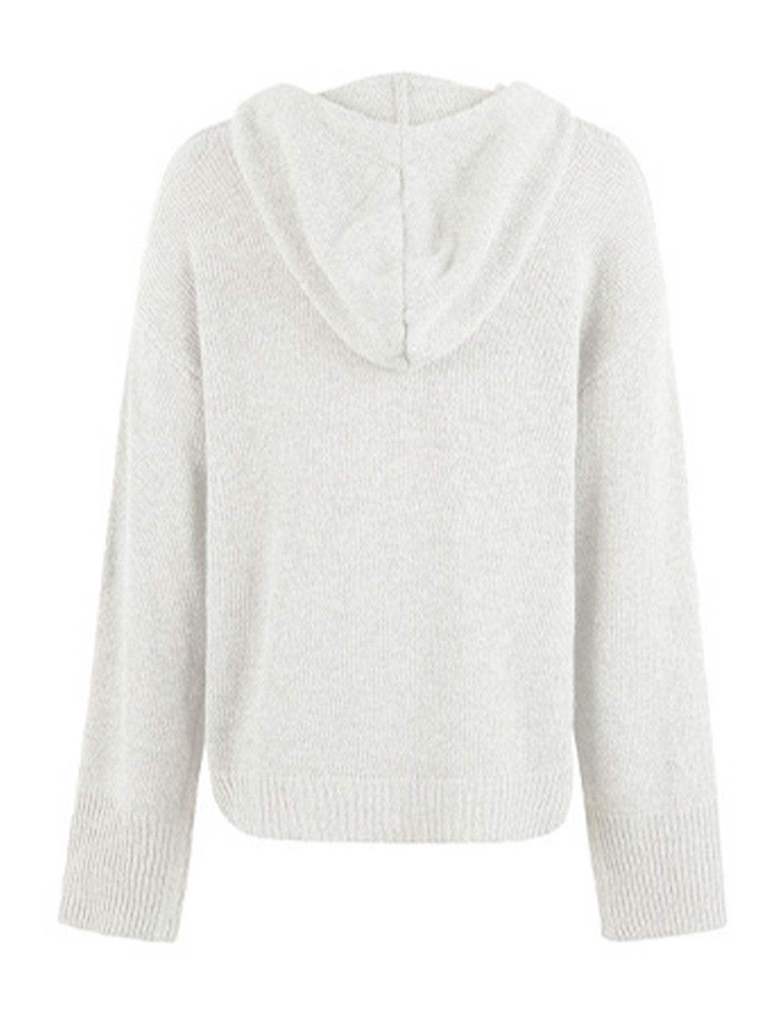 Drawstring Button Up Hooded Cardigan - The Goddess Galleries