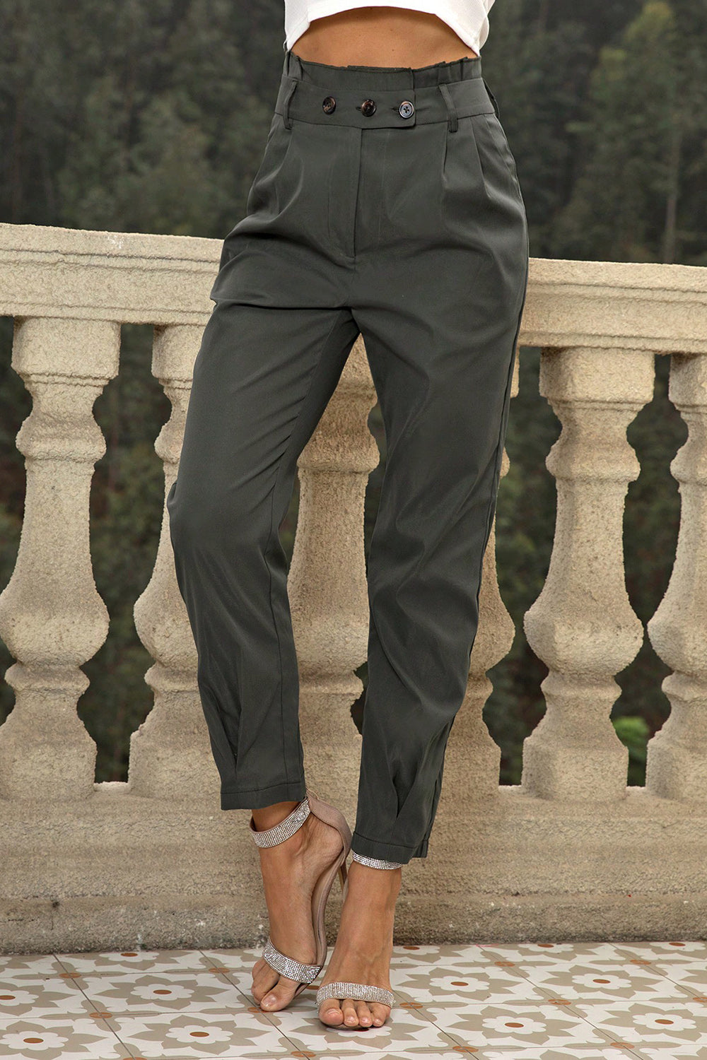 High Waist Cropped Pants - The Goddess Galleries