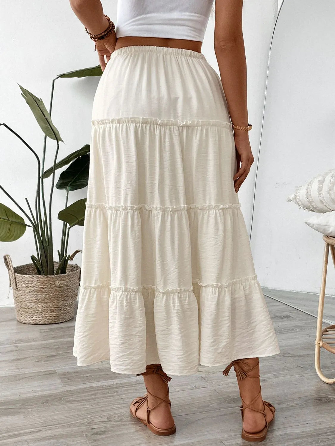 Drawstring Frill Tiered Skirt - The Goddess Galleries