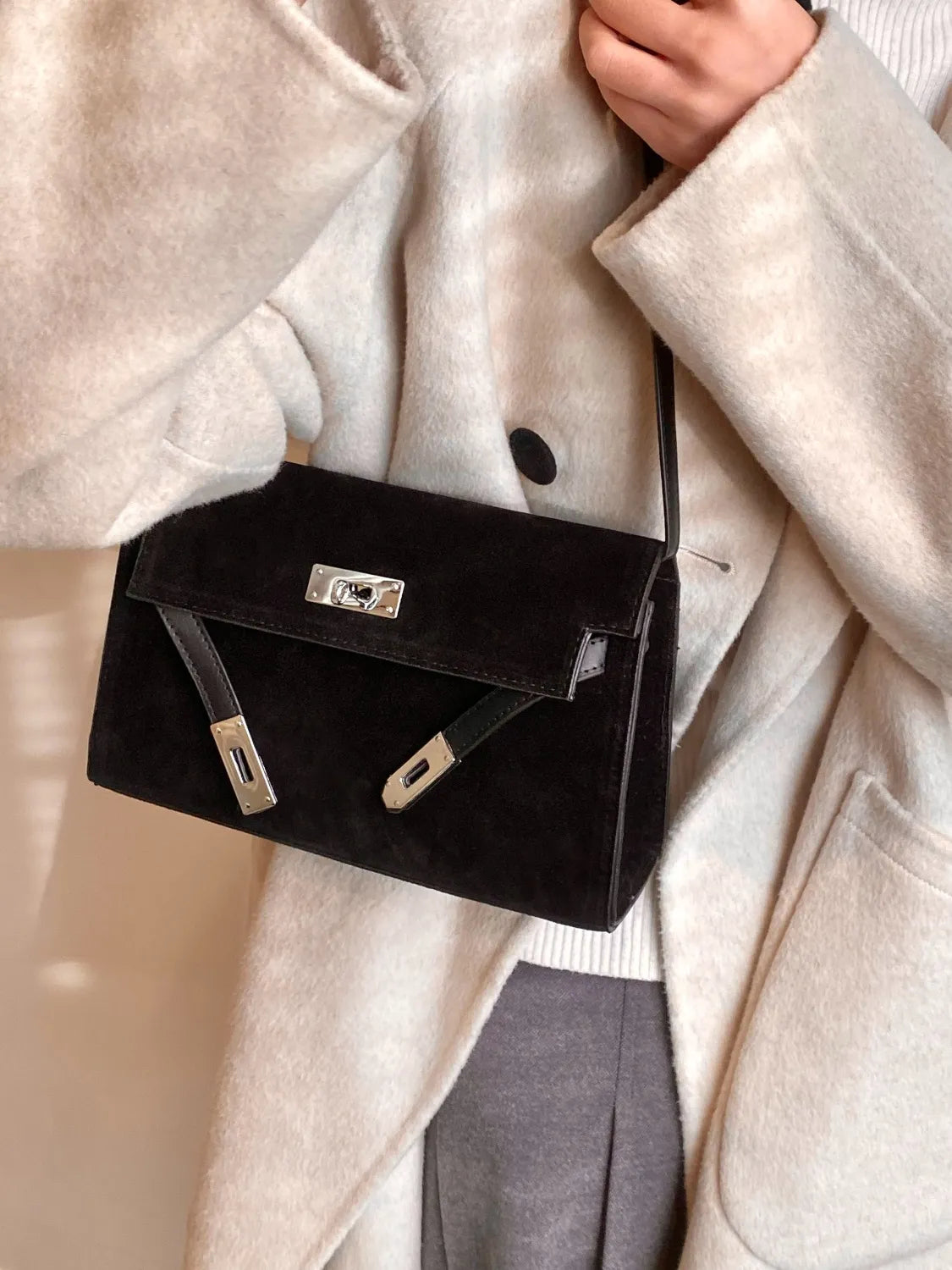 Solid Color Polyester Shoulder Bag - The Goddess Galleries