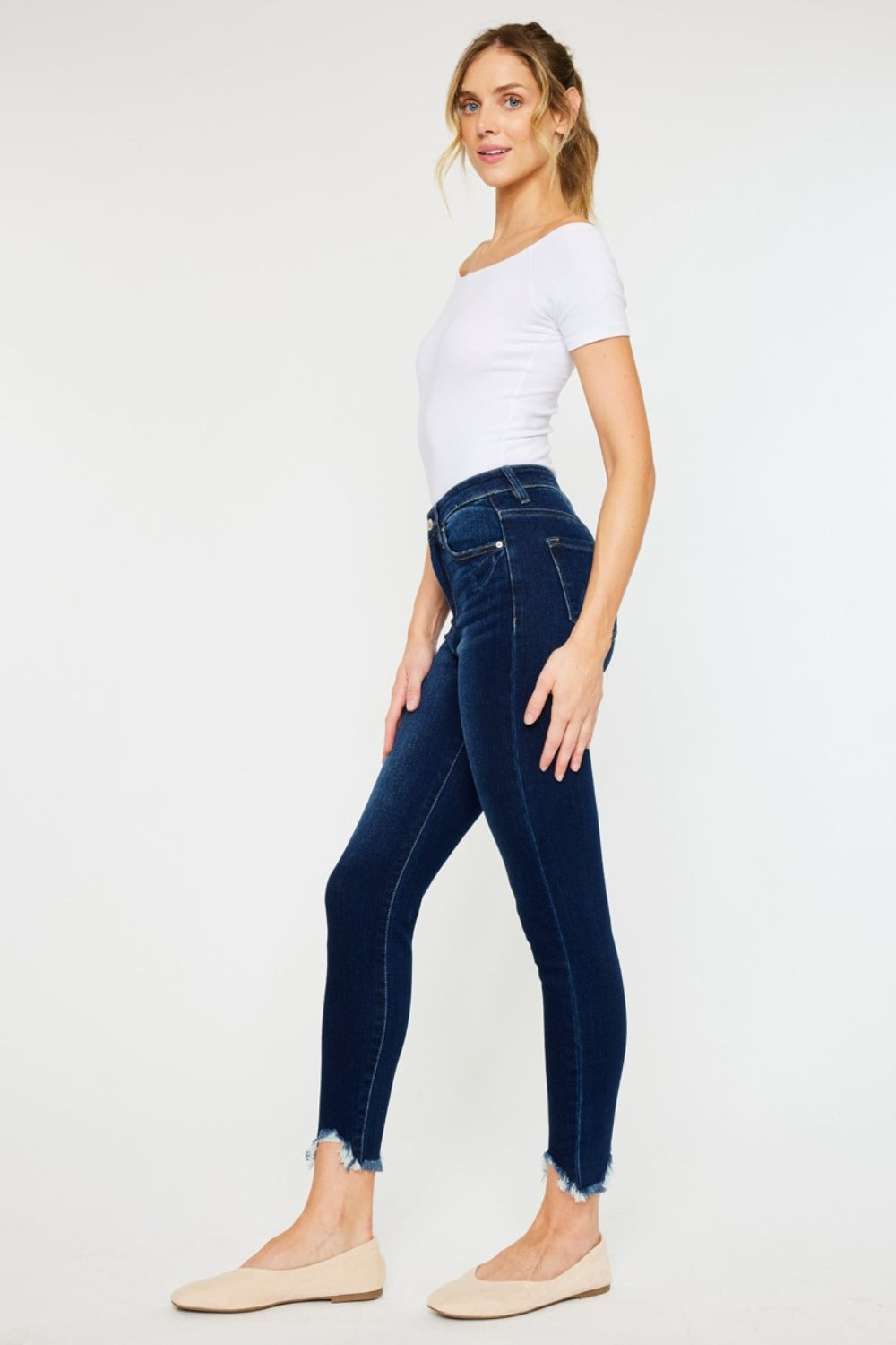 Kancan Full Size High Rise Frayed Ankle Skinny Jeans - The Goddess Galleries