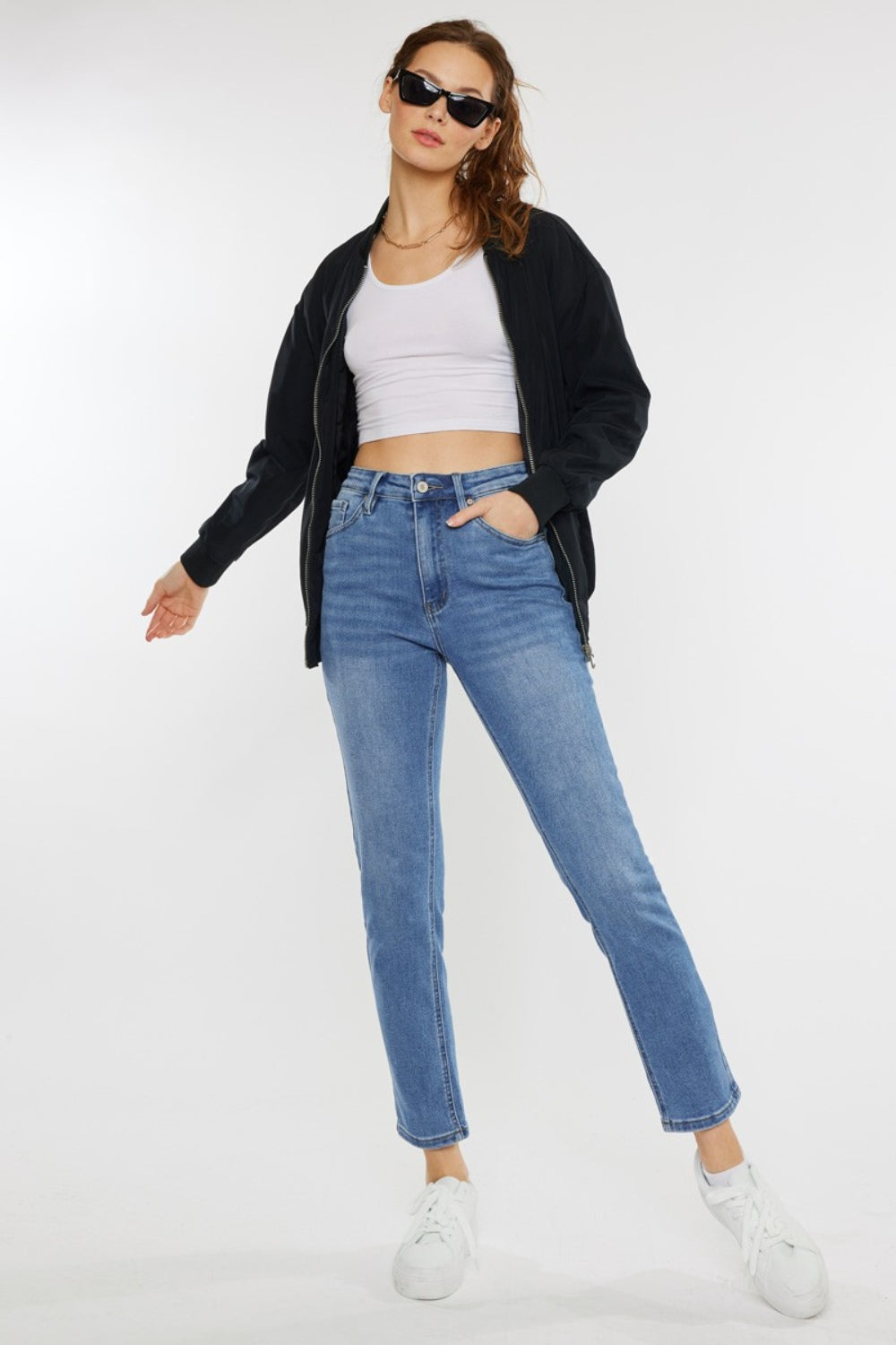 Kancan Full Size Cat's Whiskers High Waist Jeans - The Goddess Galleries