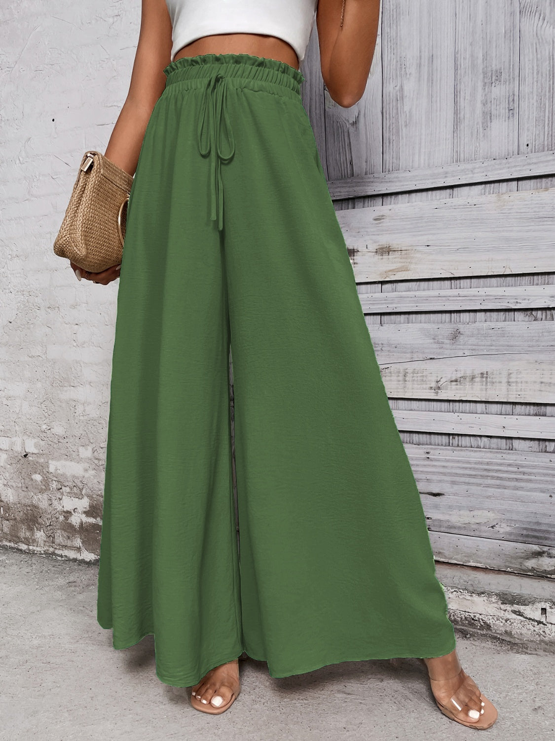 Honey Tied High Waist Wide Leg Pants - The Goddess Galleries