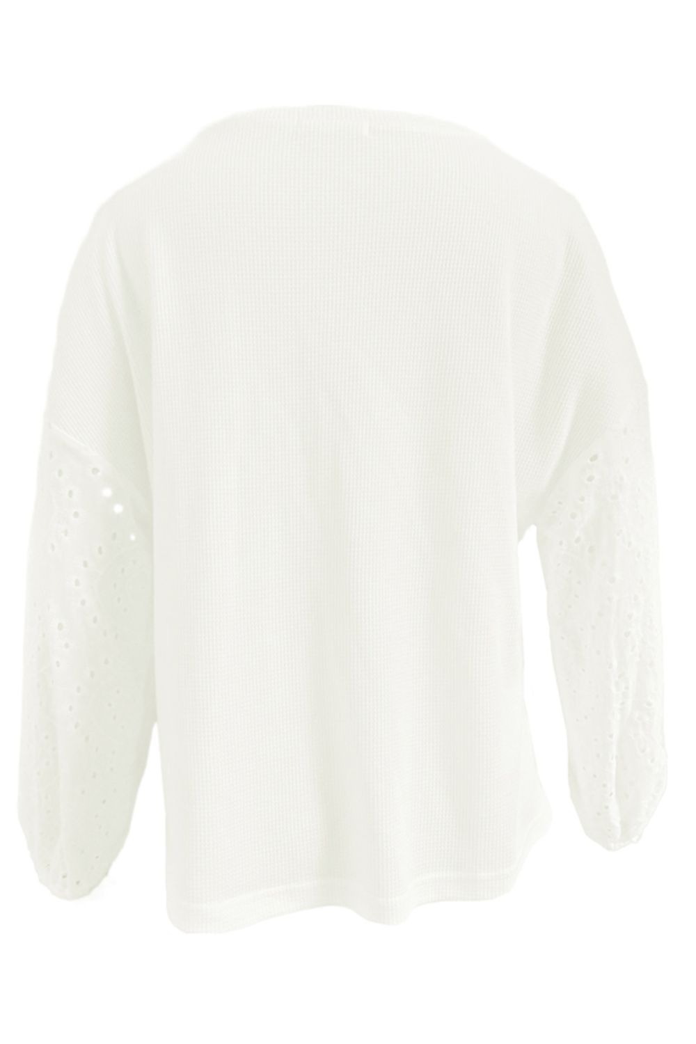 Shiny Openwork Dropped Shoulder Boat Neck Blouse - The Goddess Galleries