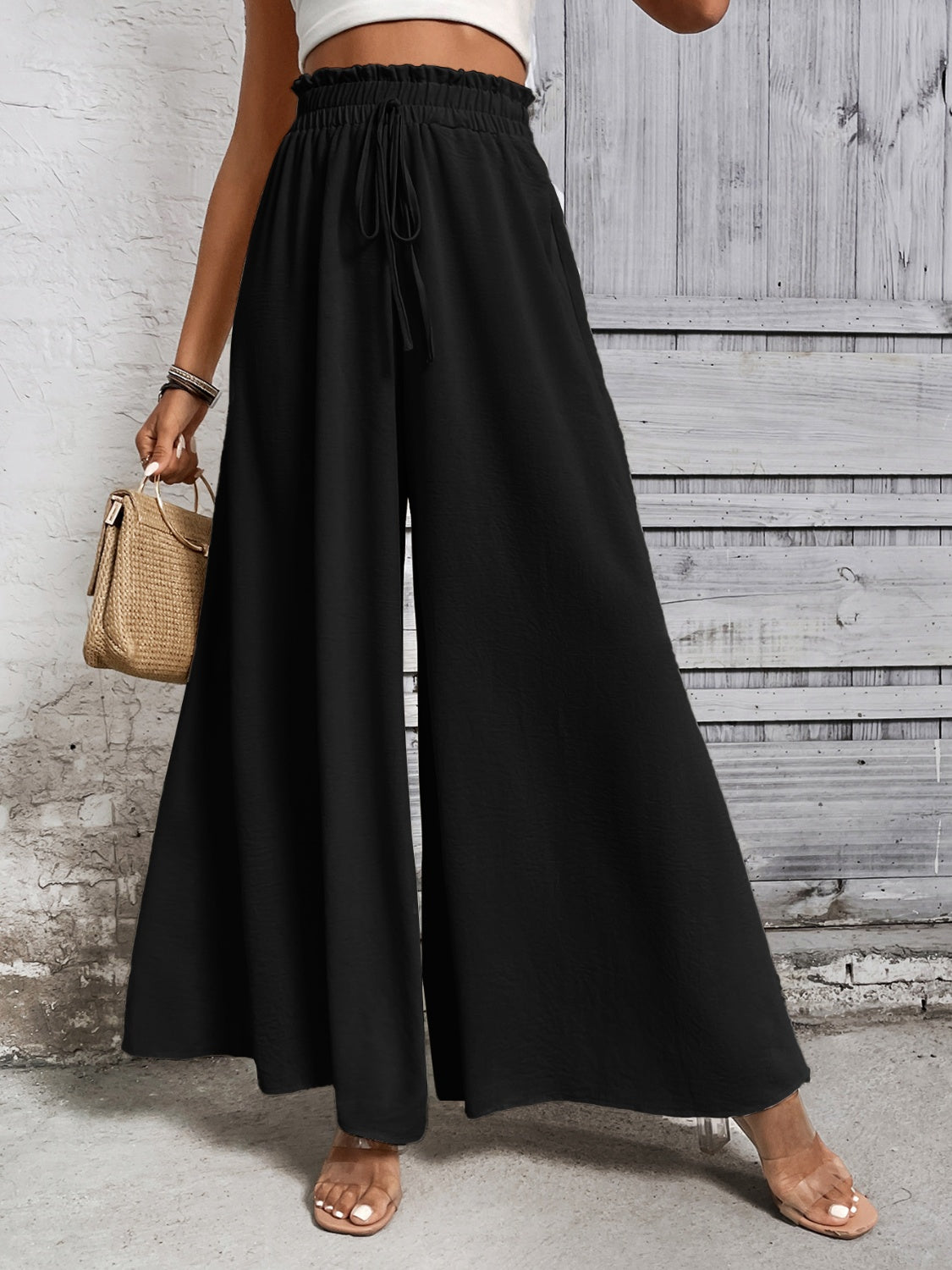 Honey Tied High Waist Wide Leg Pants - The Goddess Galleries