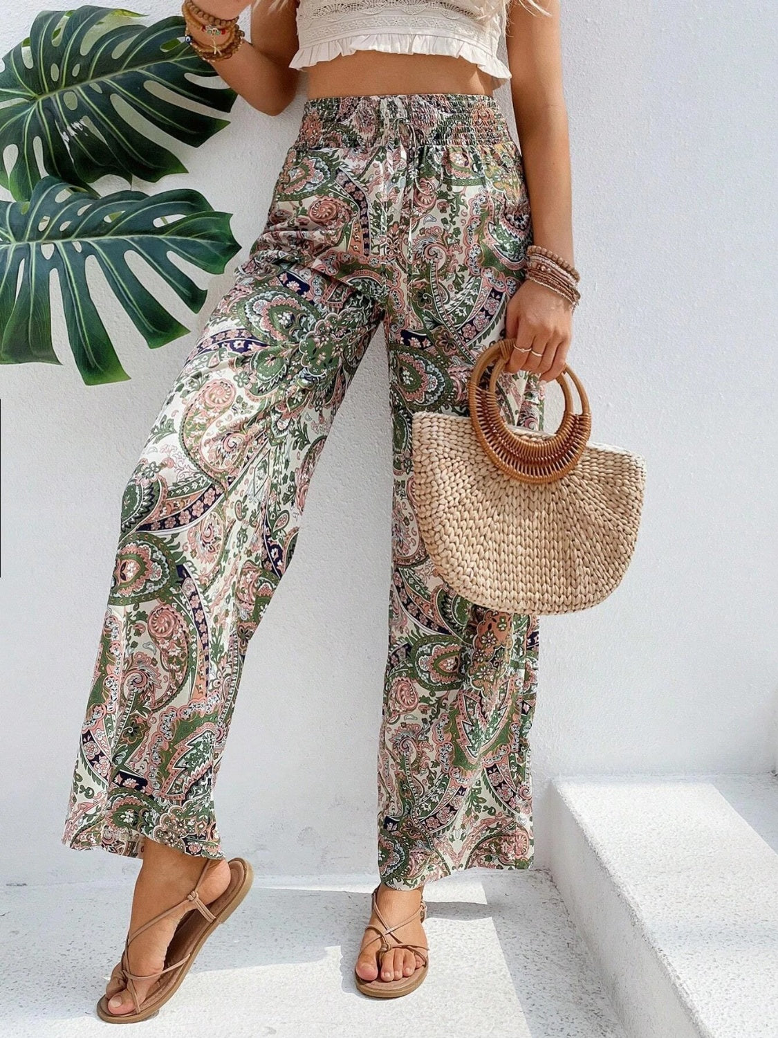 Printed Wide Leg Pants - The Goddess Galleries