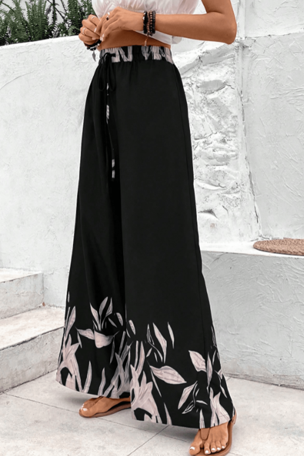 Honey Drawstring High Waist Relax Fit Long Pants - The Goddess Galleries