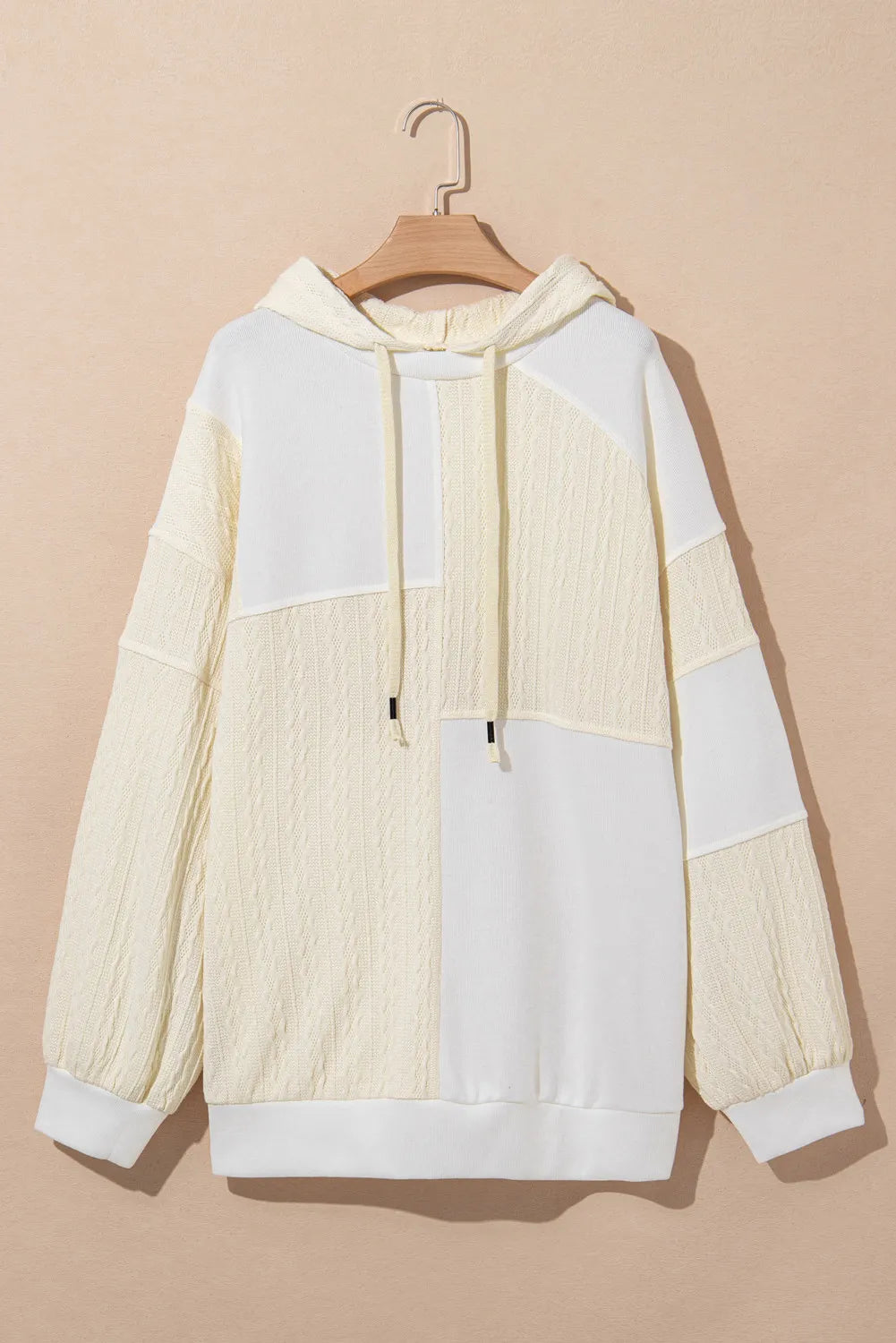 Plus Size Drawstring Color Block Long Sleeve Hoodie - The Goddess Galleries