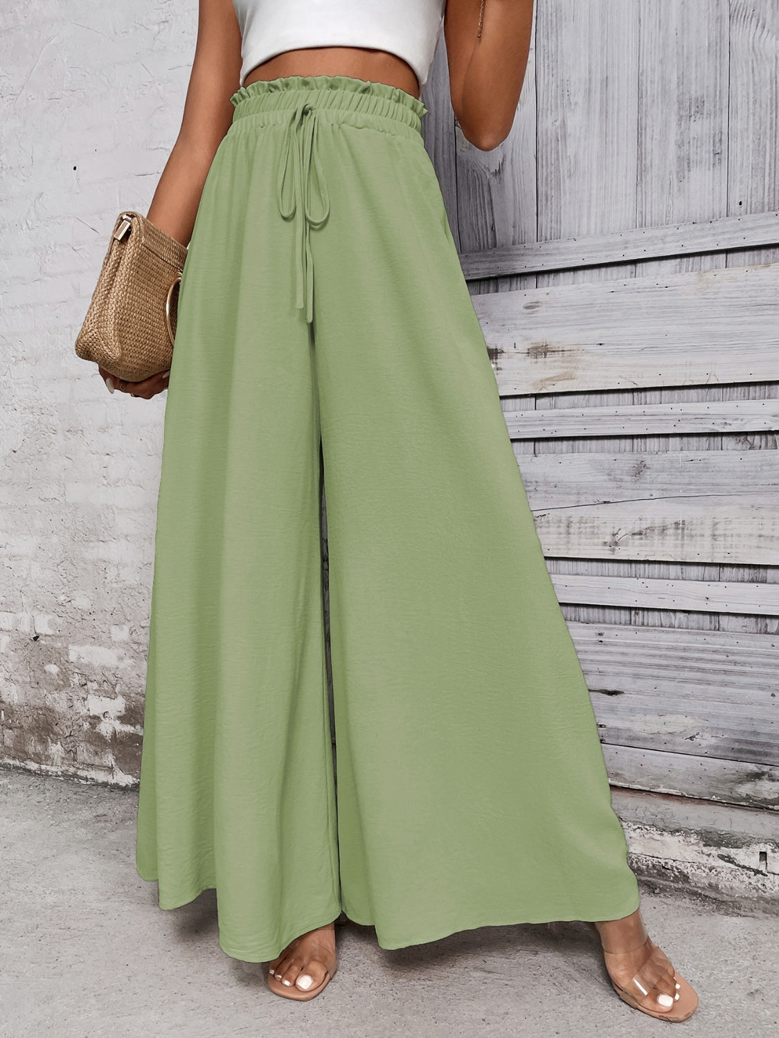 Honey Tied High Waist Wide Leg Pants - The Goddess Galleries
