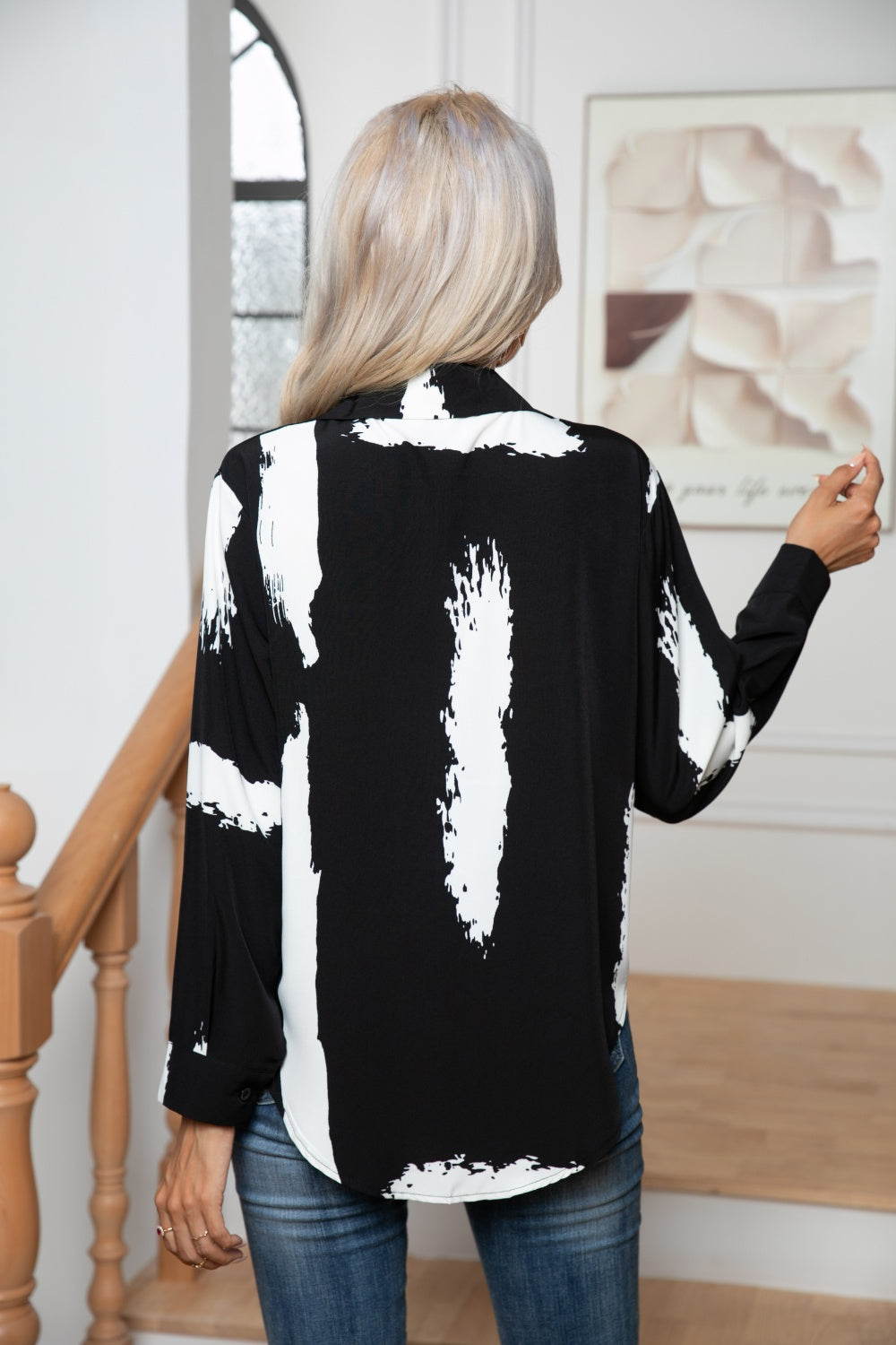 Tie-Dye Collared Neck Buttoned Shirt - The Goddess Galleries