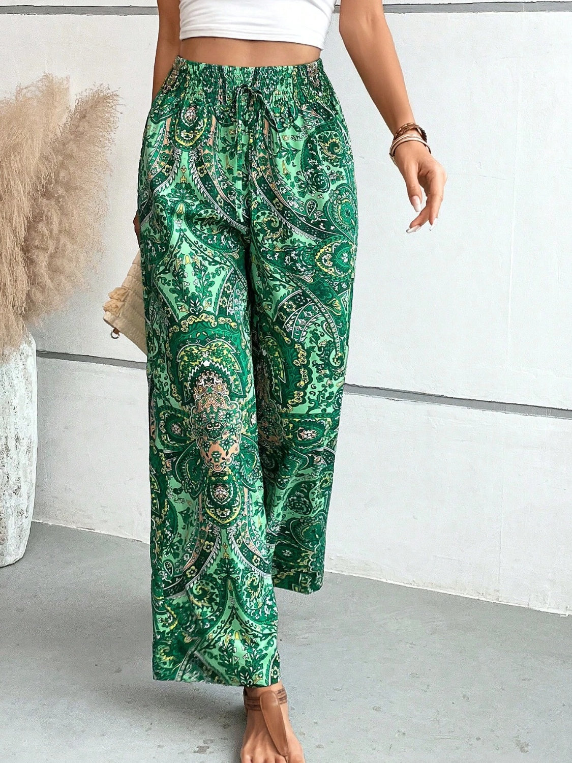Printed Wide Leg Pants - The Goddess Galleries