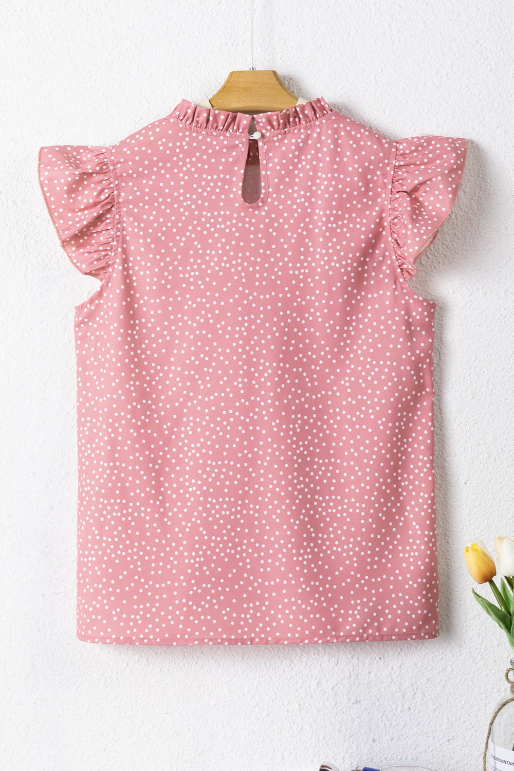 Frill Polka Dot Cap Sleeve Blouse - The Goddess Galleries