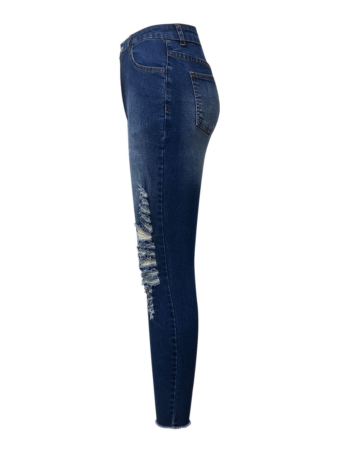 Distressed Skinny Jeans with Pockets - The Goddess Galleries
