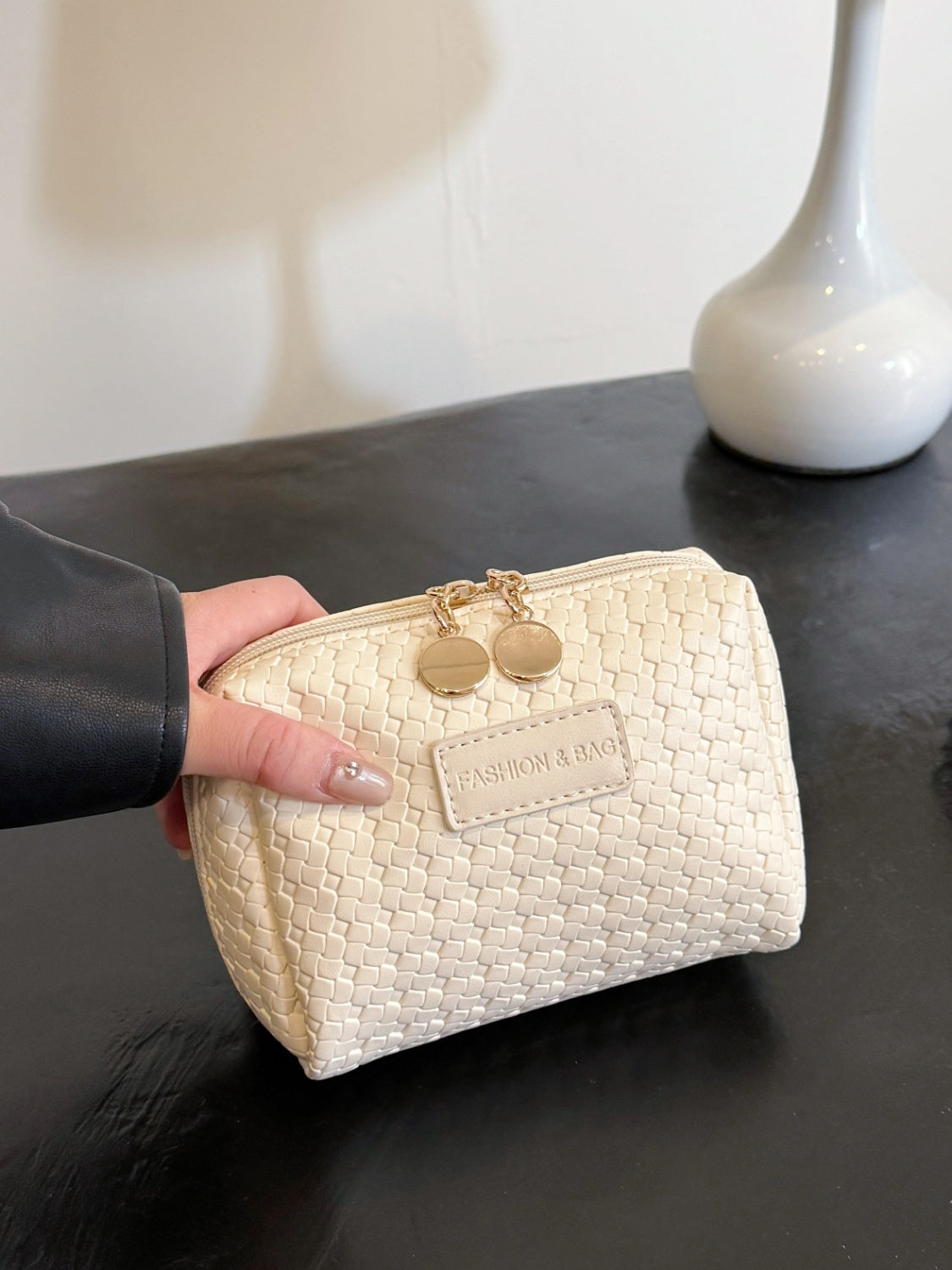 PU Leather Woven Clutch - The Goddess Galleries
