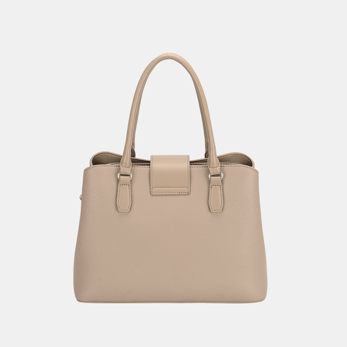 David Jones PU Leather Twist-Lock Tote Bag - The Goddess Galleries