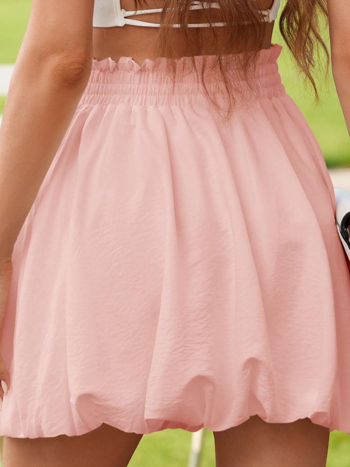 Frill Smocked Mini Skirt - The Goddess Galleries
