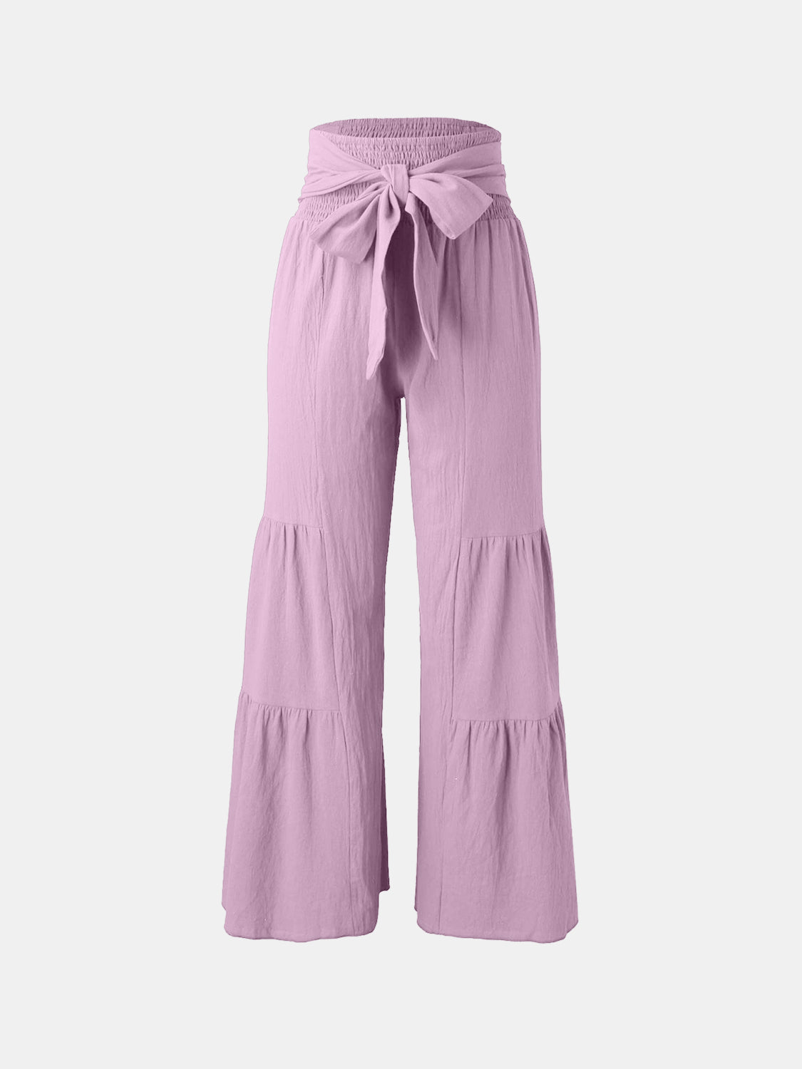 Tied Ruched Wide Leg Pants - The Goddess Galleries