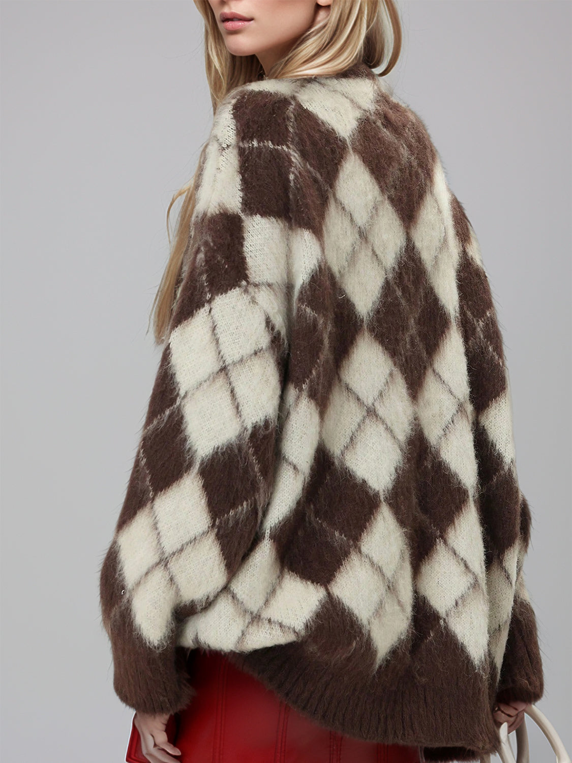 Plaid V-Neck Button Up Cardigan - The Goddess Galleries