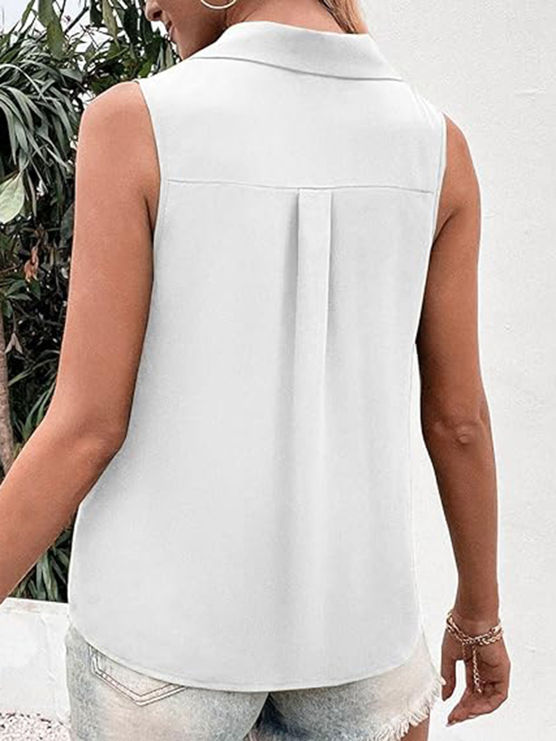Full Size Johnny Collar Button Up Tank - The Goddess Galleries