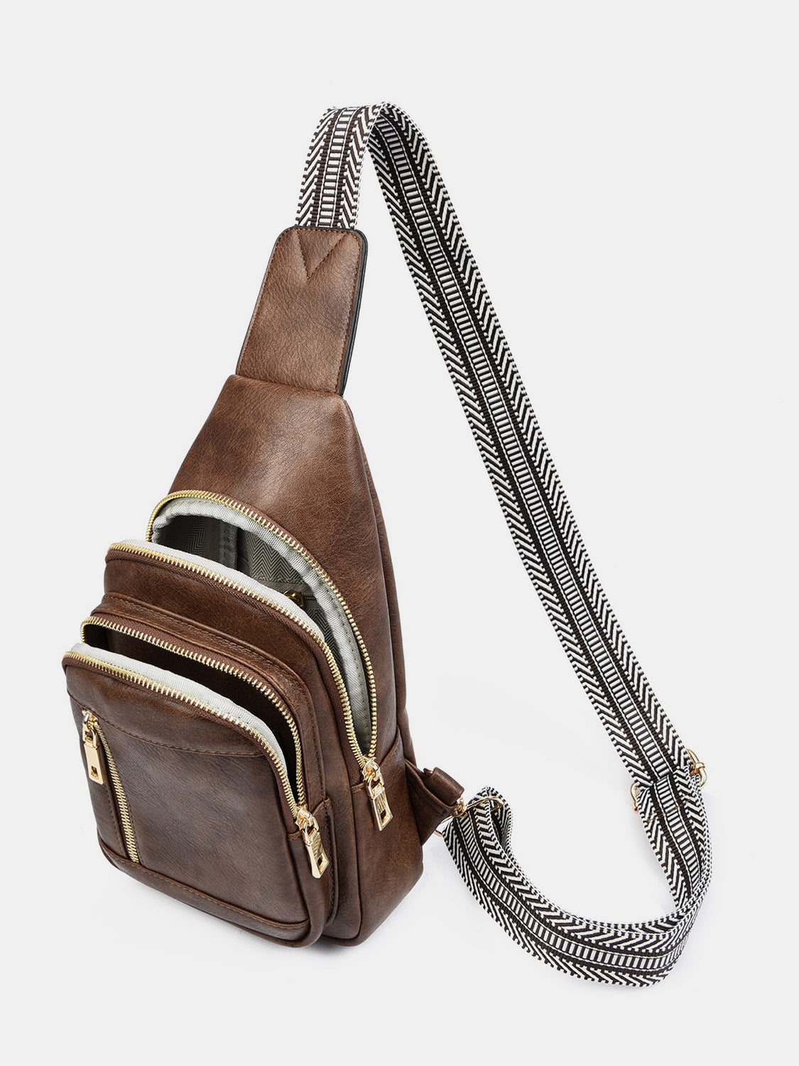 PU Leather Adjustable Strap Crossbody Bag - The Goddess Galleries