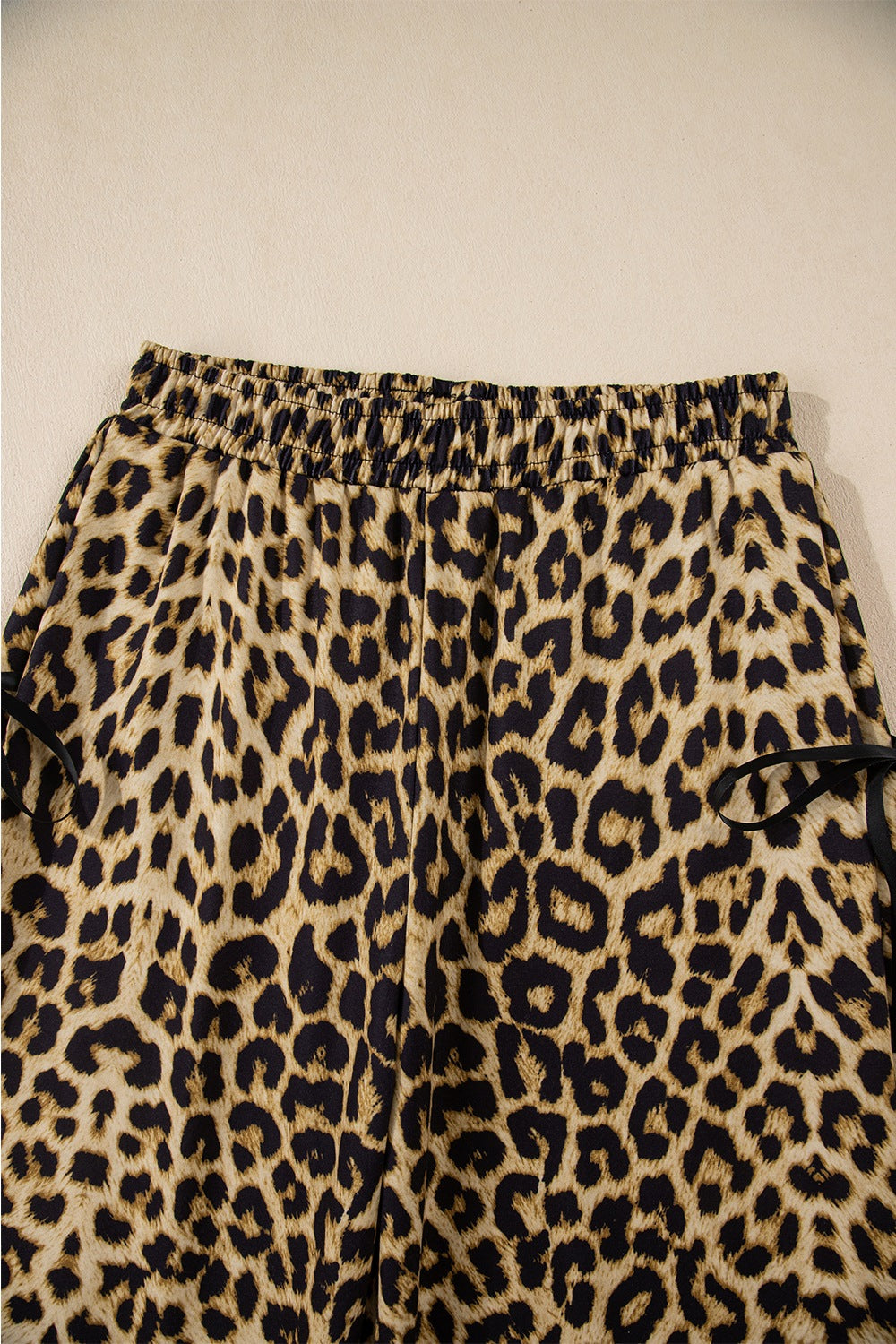 Leopard Bow Tie Elastic Waist Pants - The Goddess Galleries