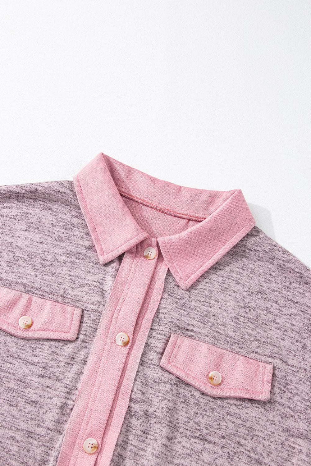 Contrast Trim Button Up Shacket - The Goddess Galleries