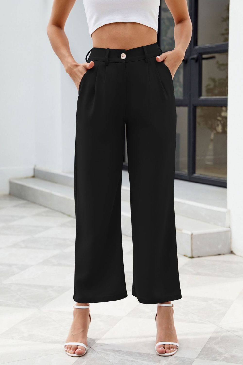Pocketed High Waist Pants - The Goddess Galleries