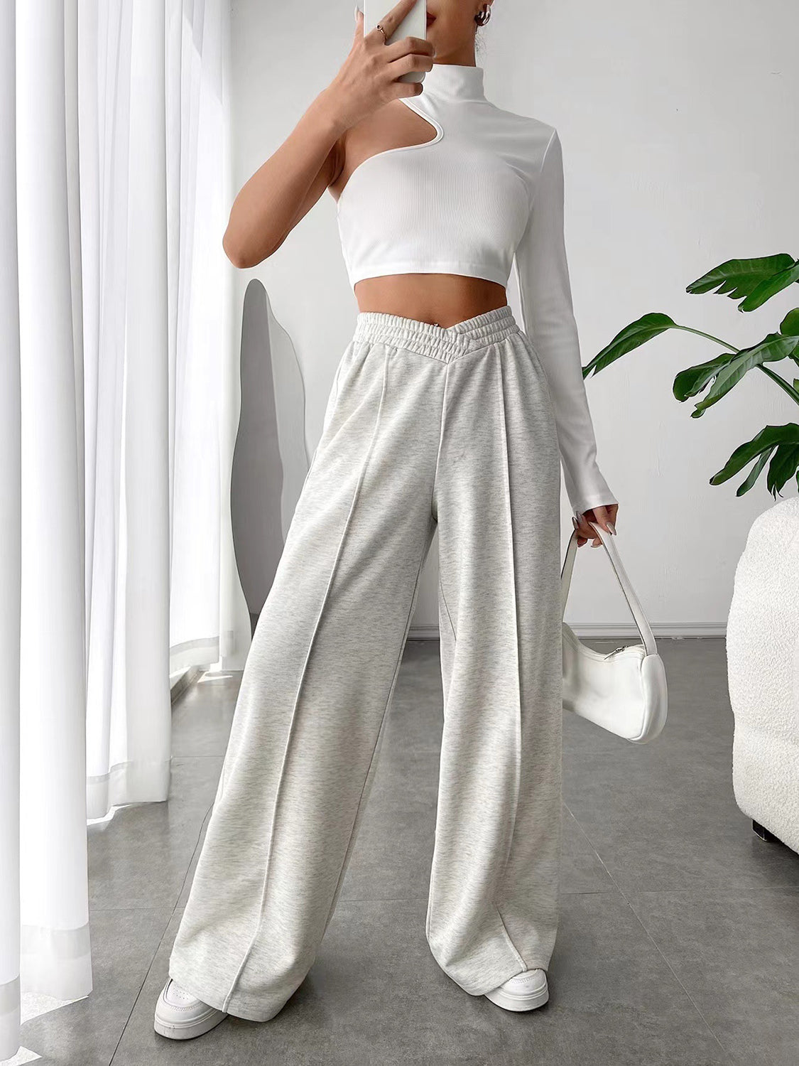 Elastic Waist Wide Leg Pants - The Goddess Galleries