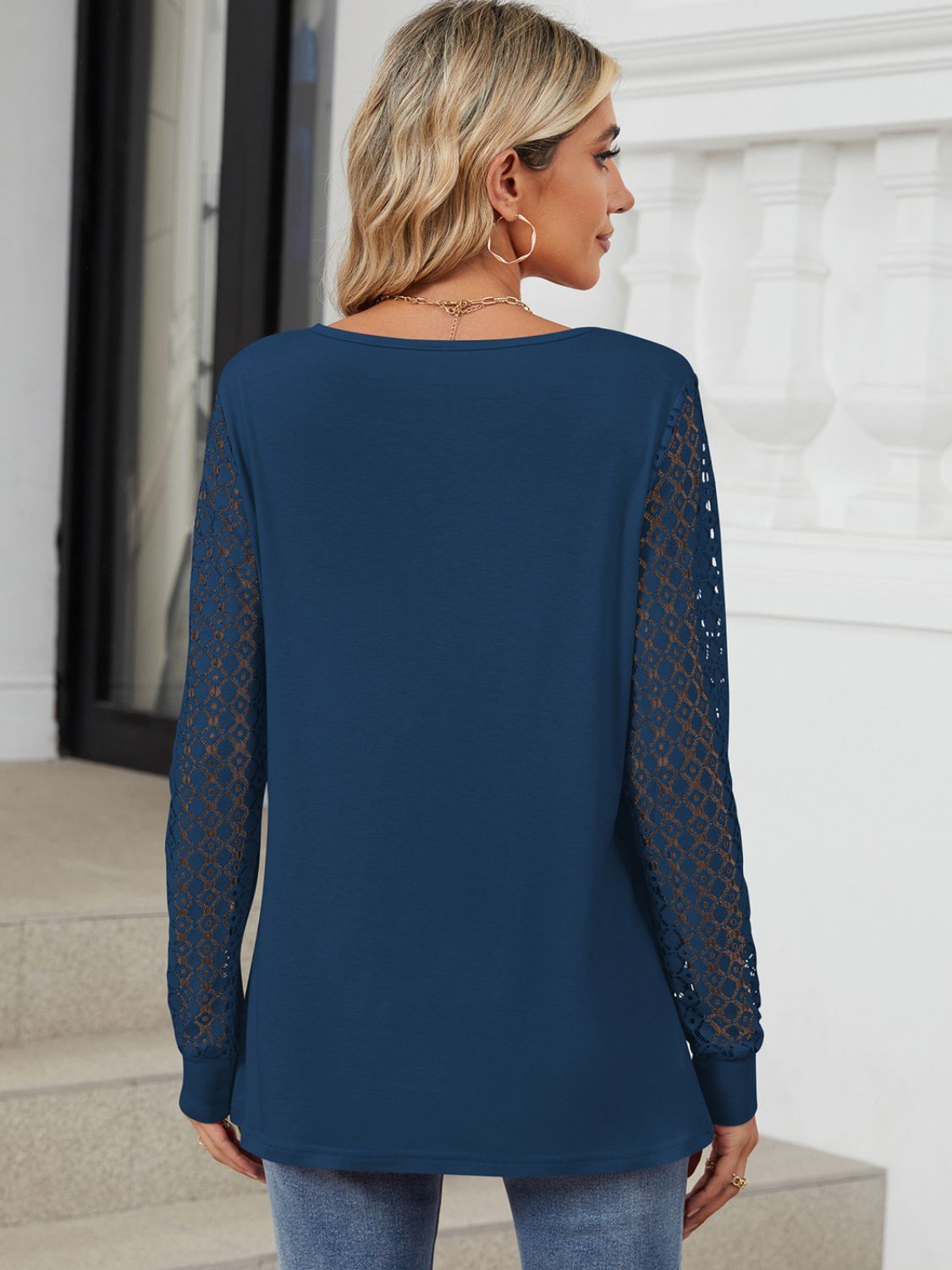 Cutout Round Neck Long Sleeve T-Shirt - The Goddess Galleries
