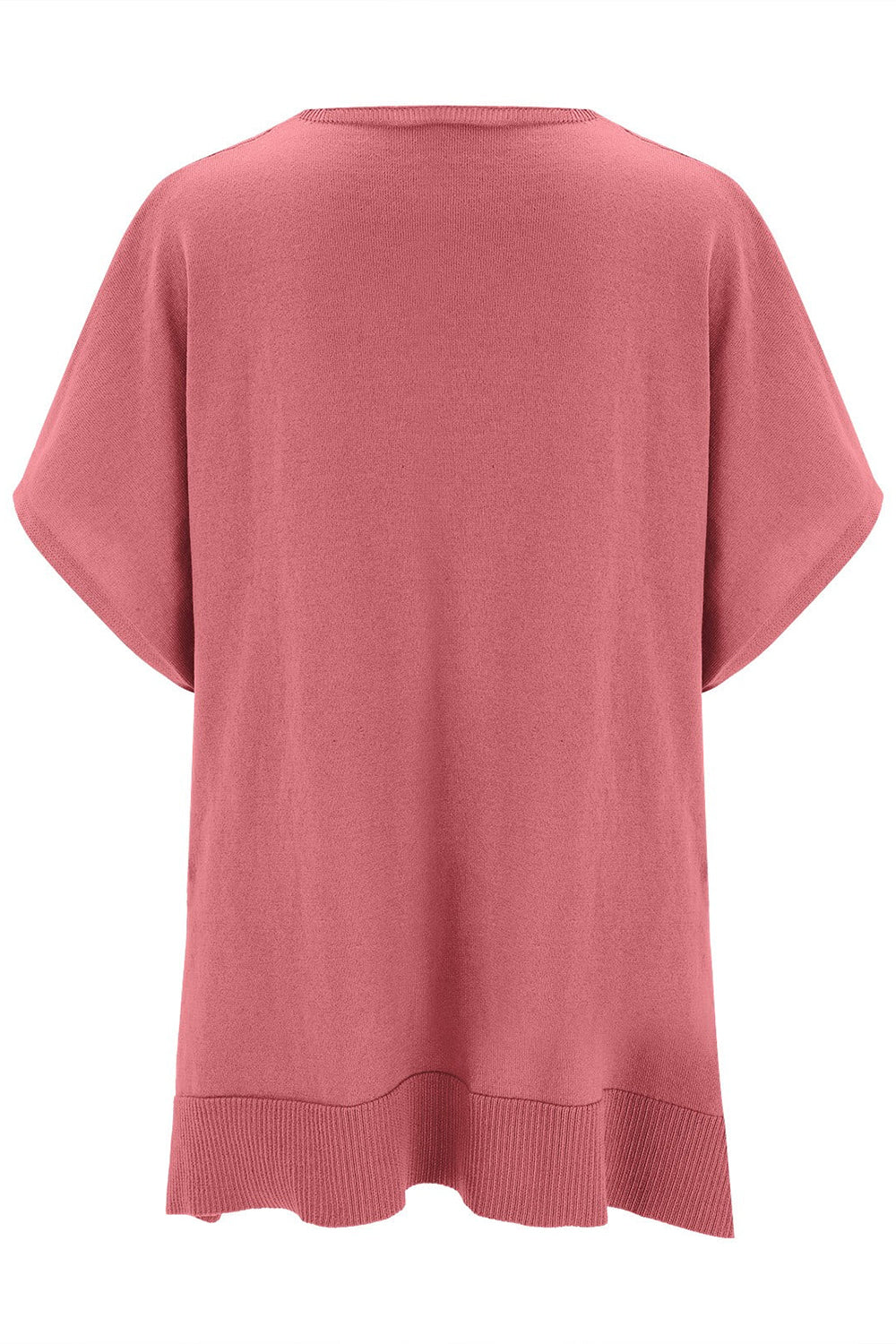 Slit V-Neck Half Sleeve Knit Top - The Goddess Galleries