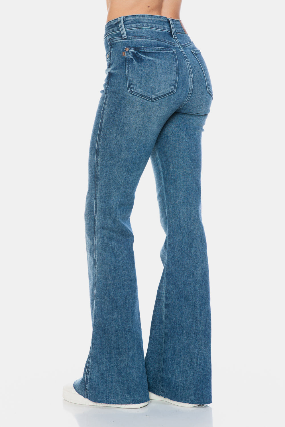 Judy Blue Full Size Tummy Control Cut Hem Flare Jeans - The Goddess Galleries