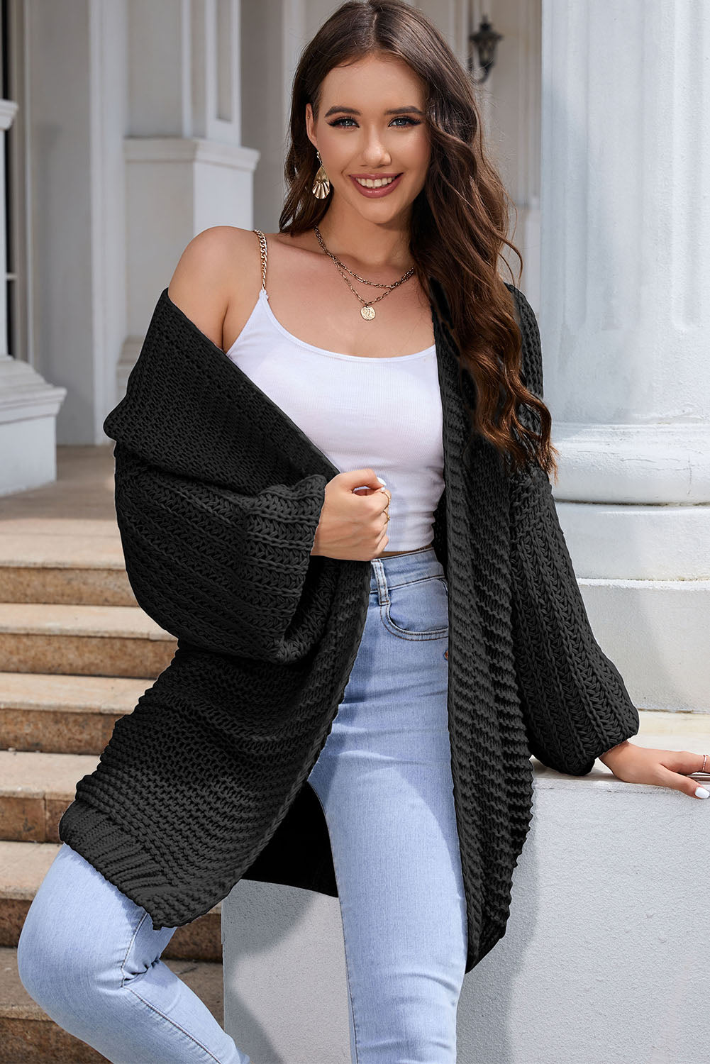 Open Front Longline Cardigan - The Goddess Galleries