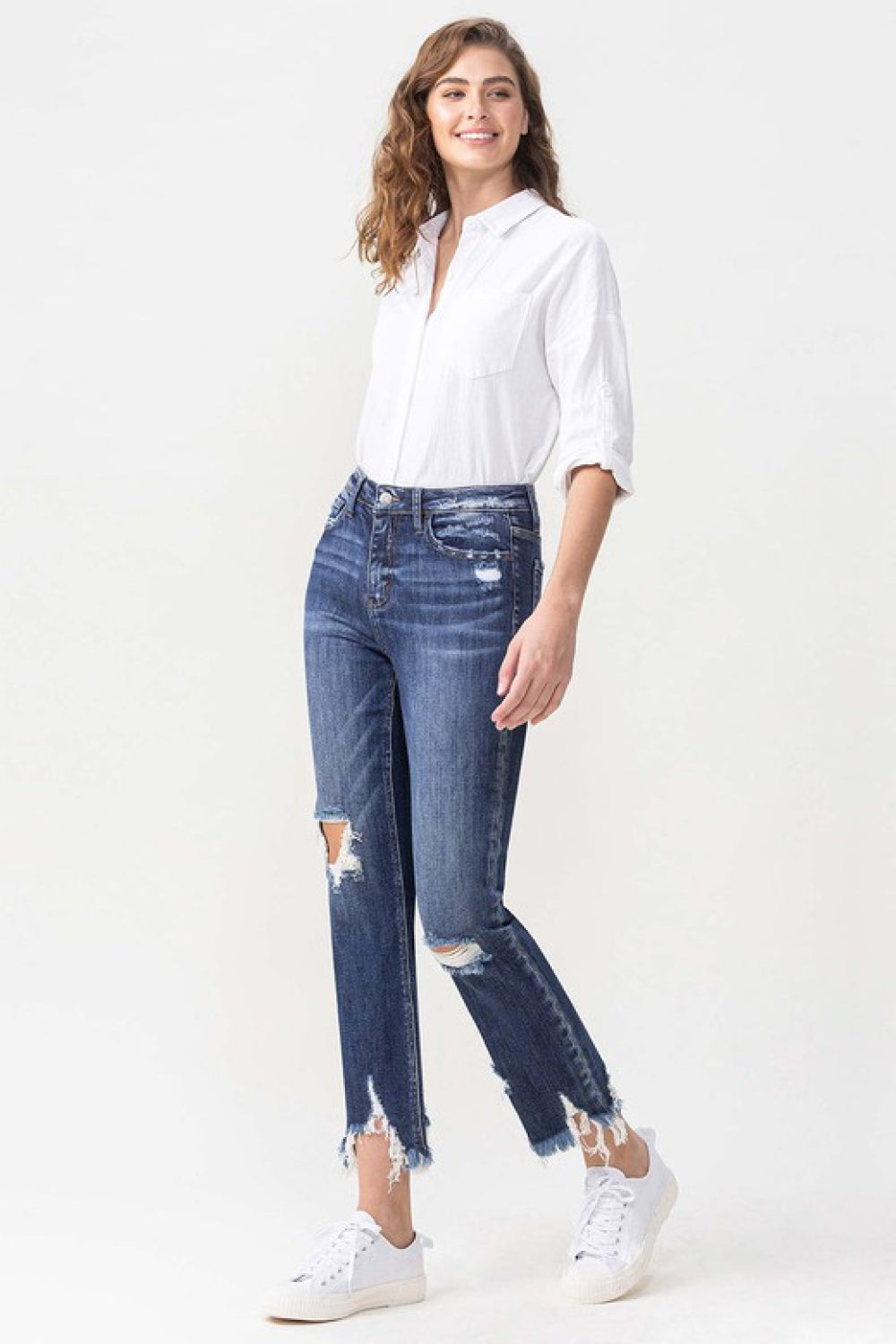 Lovervet Jackie Full Size High Rise Crop Straight Leg Jeans - The Goddess Galleries