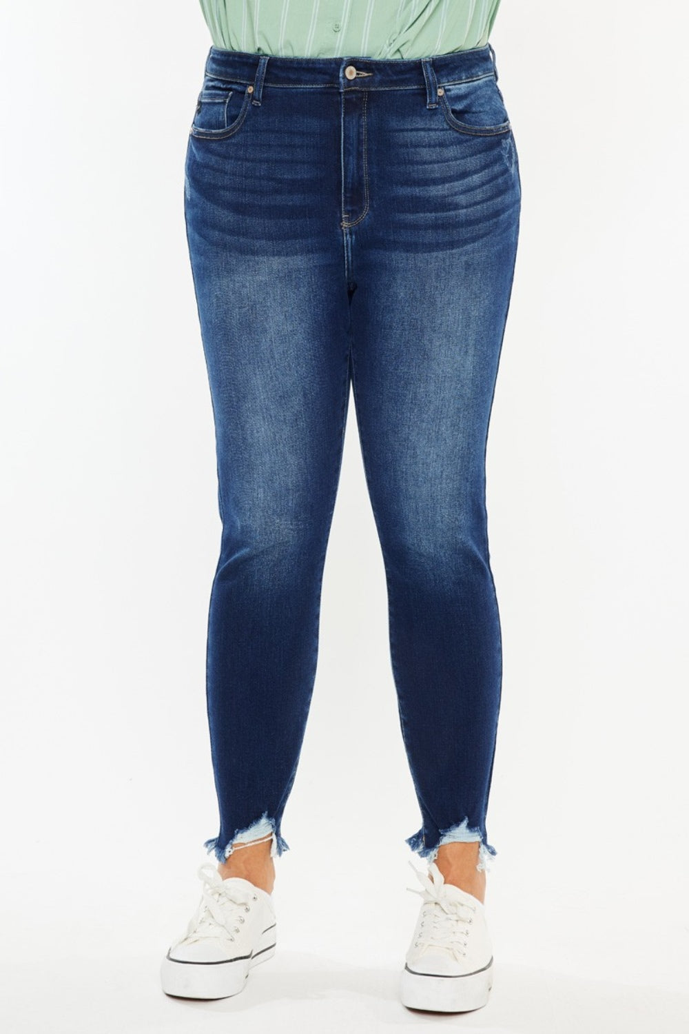 Kancan Full Size High Rise Frayed Ankle Skinny Jeans - The Goddess Galleries