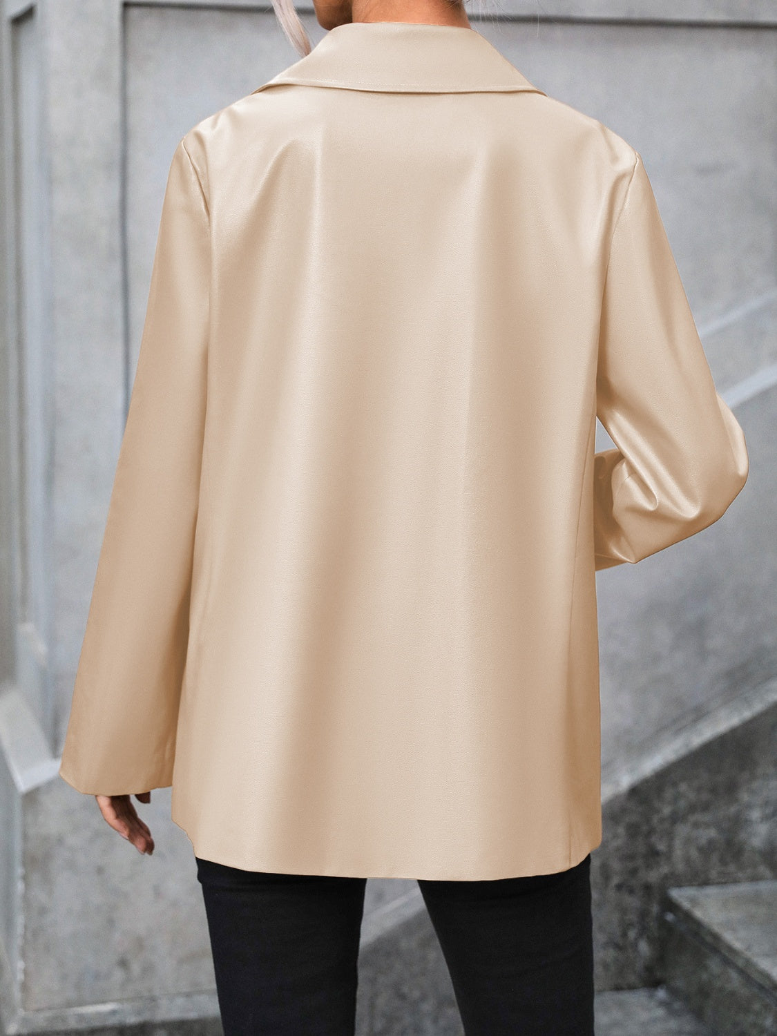 Ivy Lane Pocketed Button Up Collared Neck Blazer - The Goddess Galleries