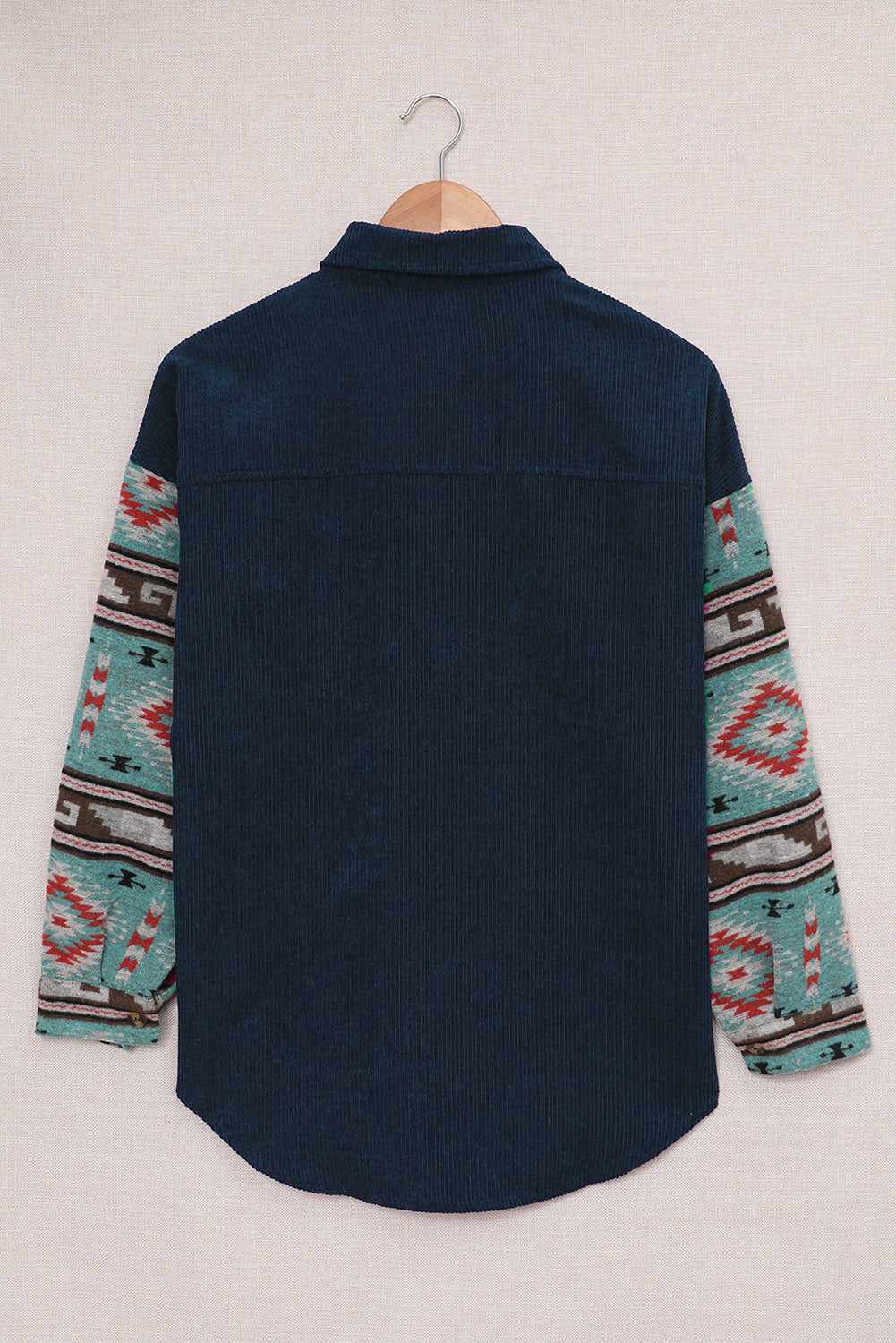 Pocketed Geometric Collared Neck Shacket - The Goddess Galleries