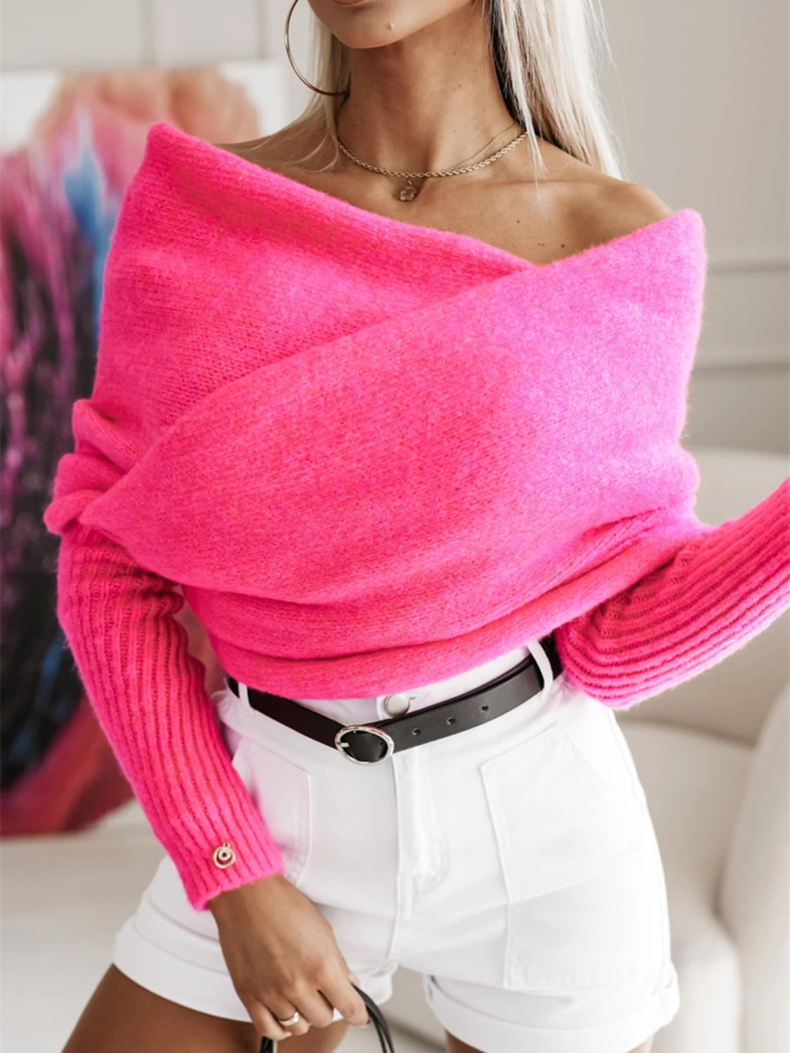 Long Sleeve Cropped Knit Top - The Goddess Galleries