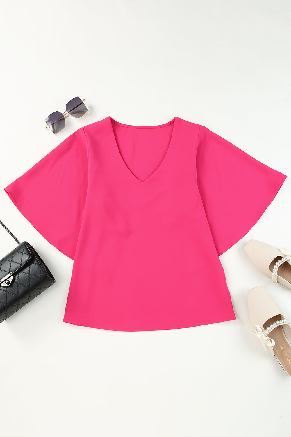 V-Neck Cloak Sleeve Blouse - The Goddess Galleries