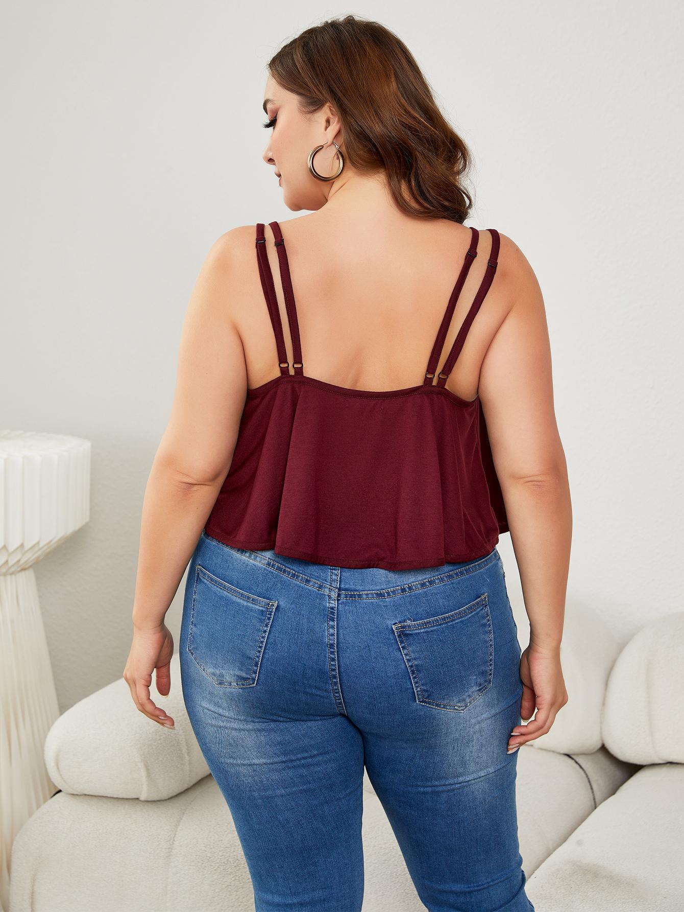 Plus Size Double-Strap Scoop Neck Cami - The Goddess Galleries