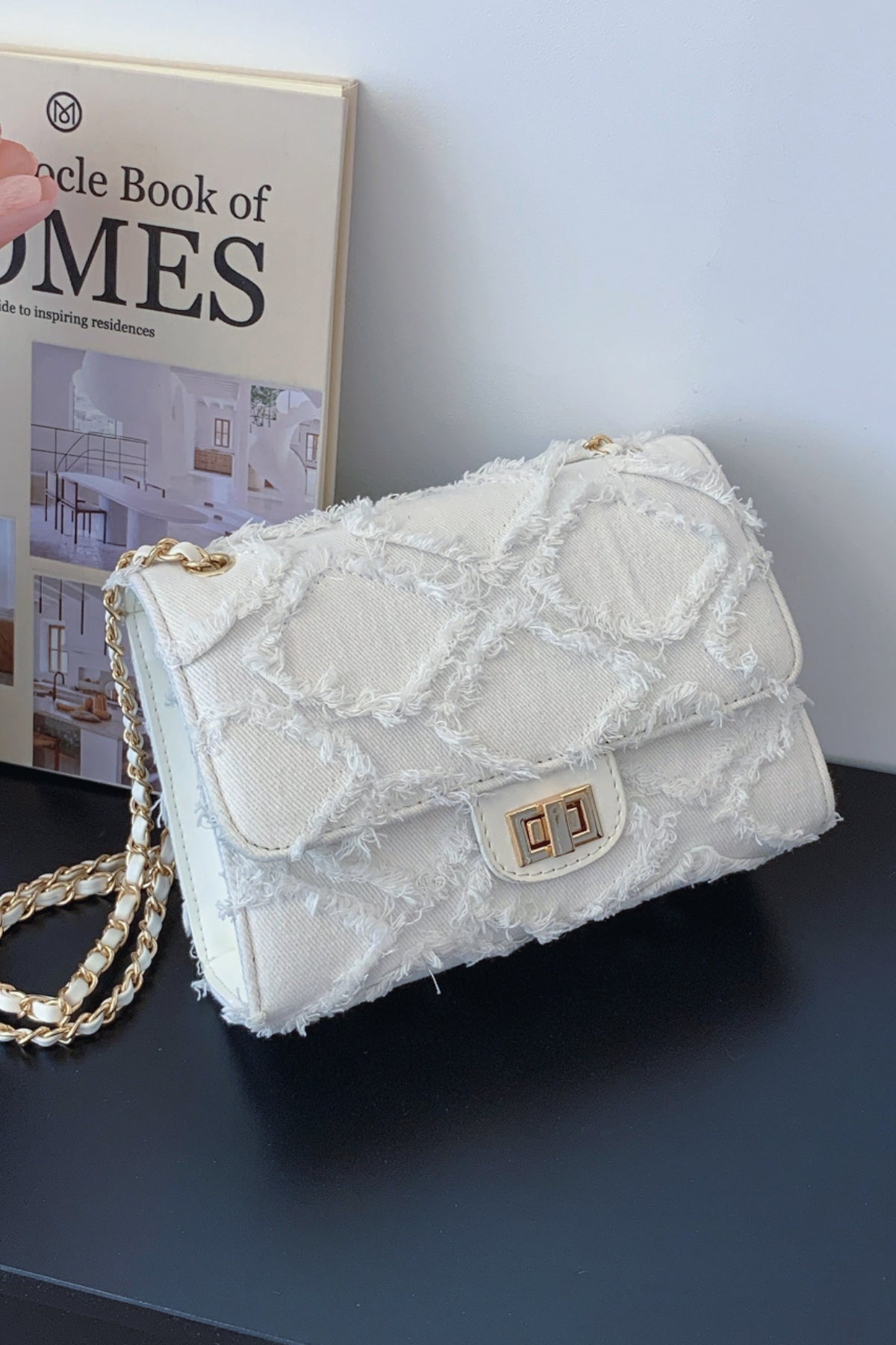 Raw Hem Denim Crossbody Bag - The Goddess Galleries