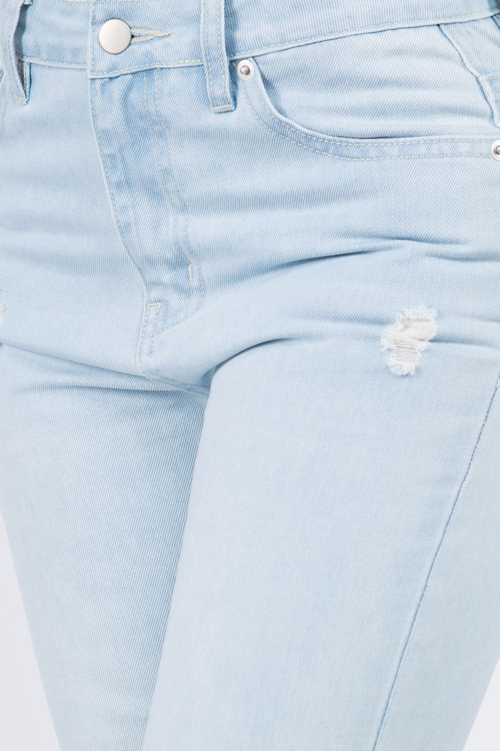 American Bazi High Waist Distressed Raw Hem Jeans - The Goddess Galleries