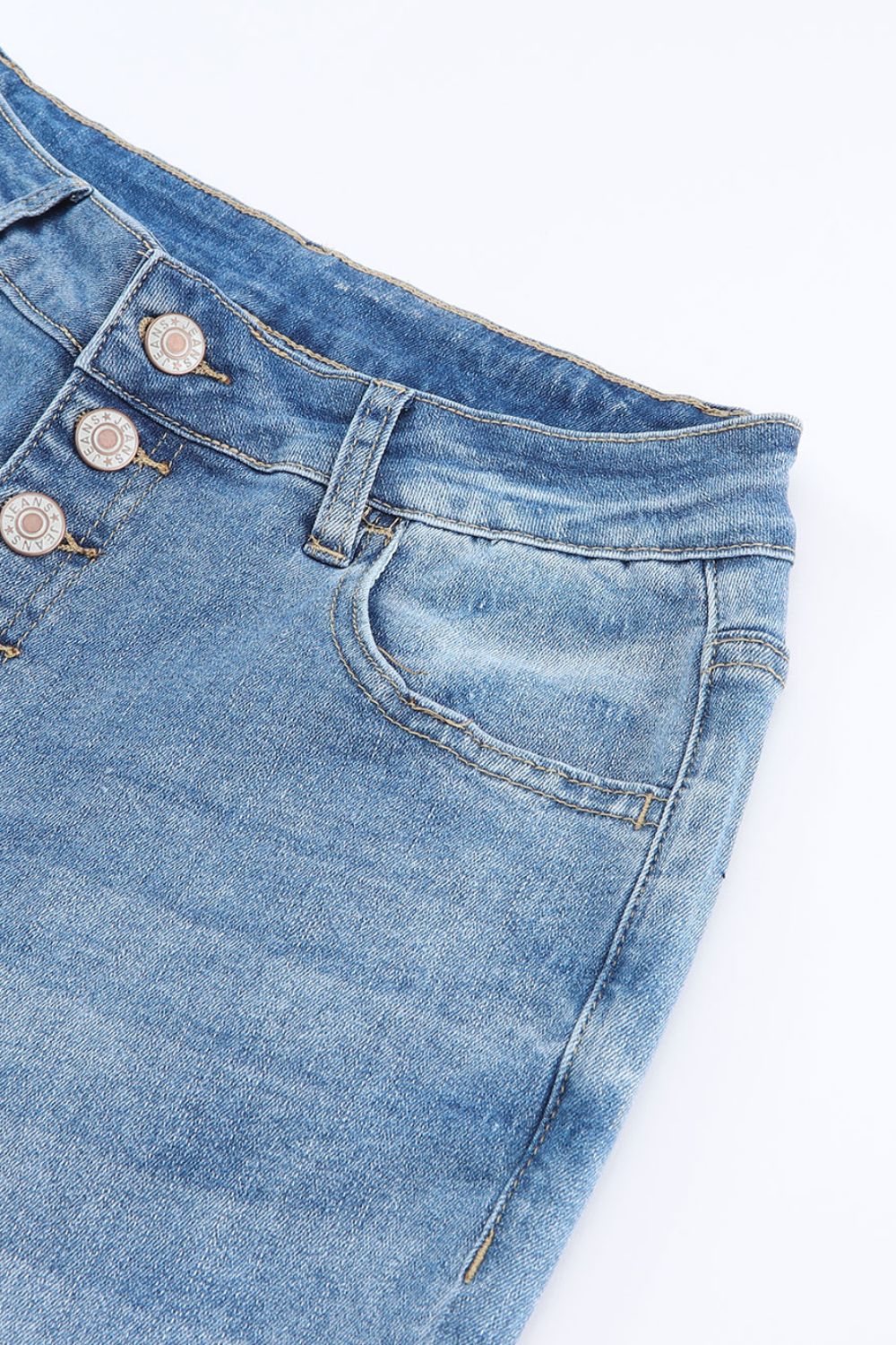 High Waist Button Fly Flared Jeans - The Goddess Galleries