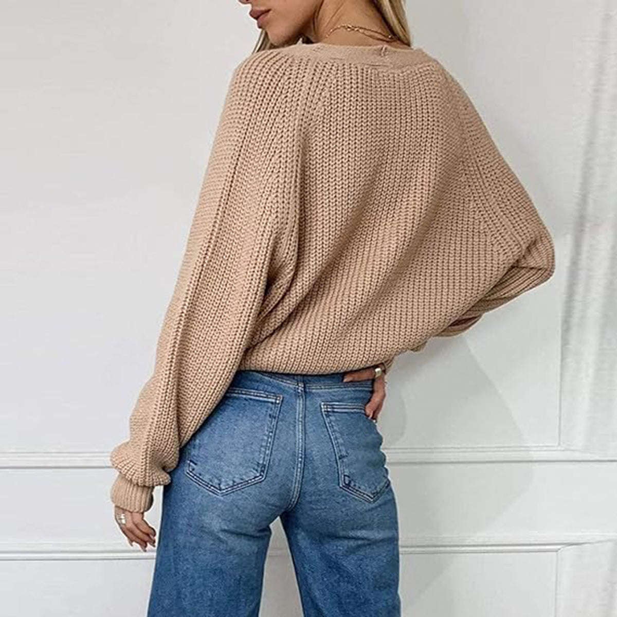 Button Up V-Neck Long Sleeve Cardigan - The Goddess Galleries