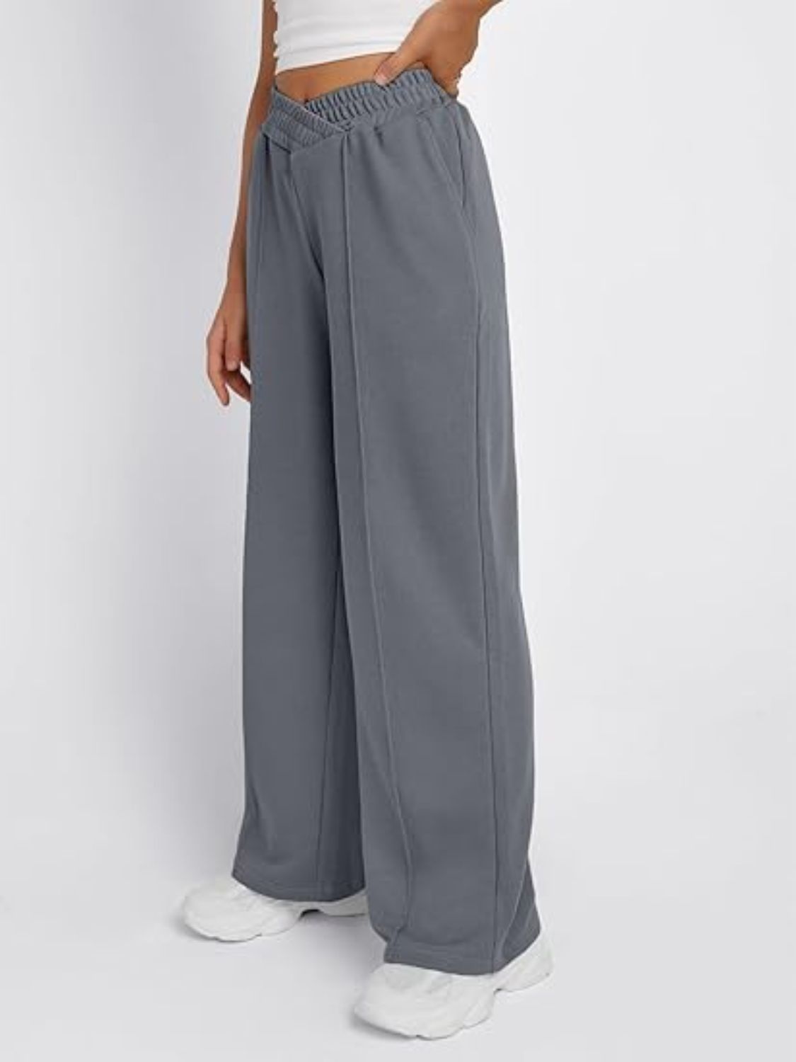 Elastic Waist Wide Leg Pants - The Goddess Galleries
