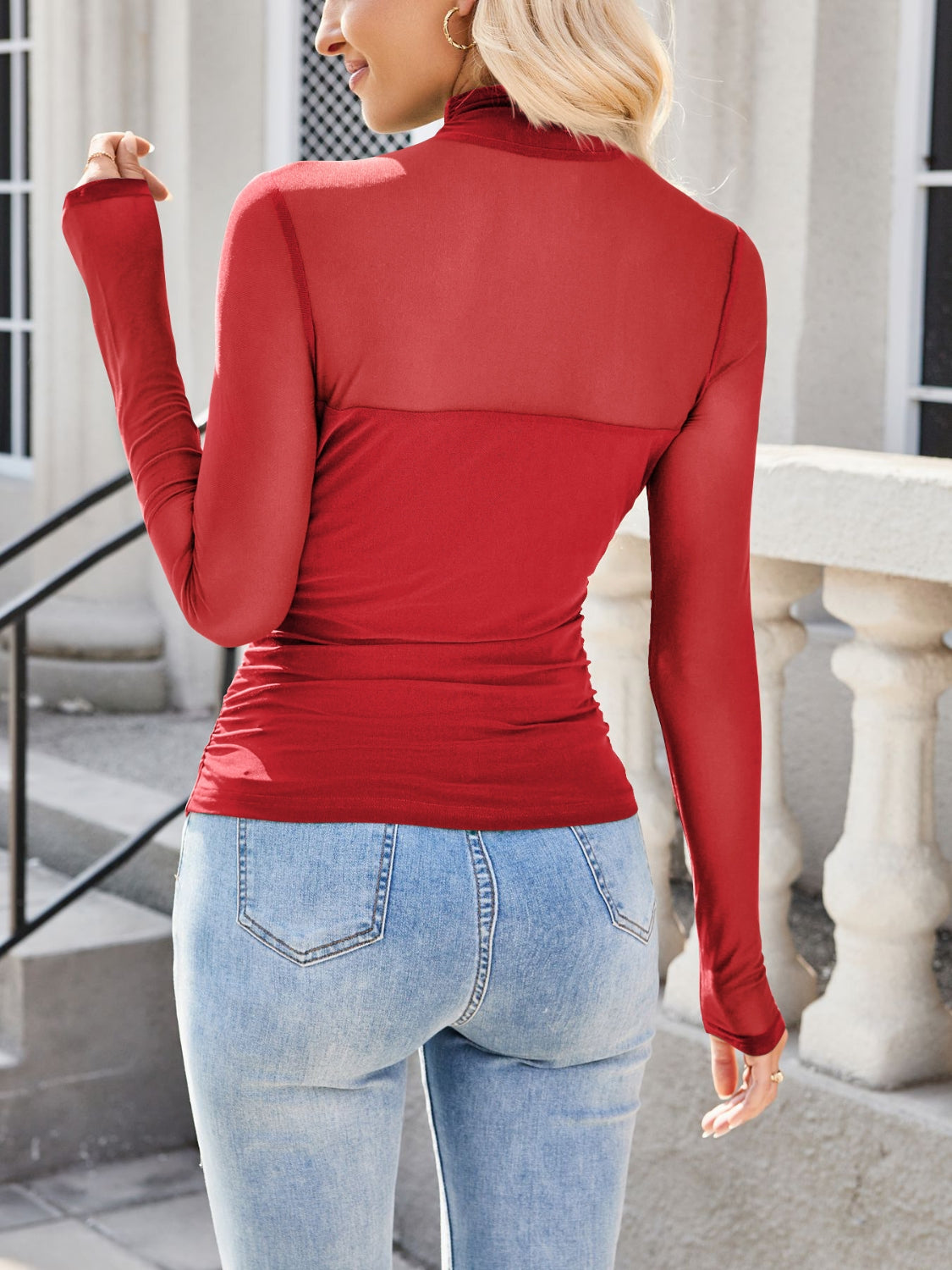 Lovelet Mock Neck Long Sleeve Top - The Goddess Galleries