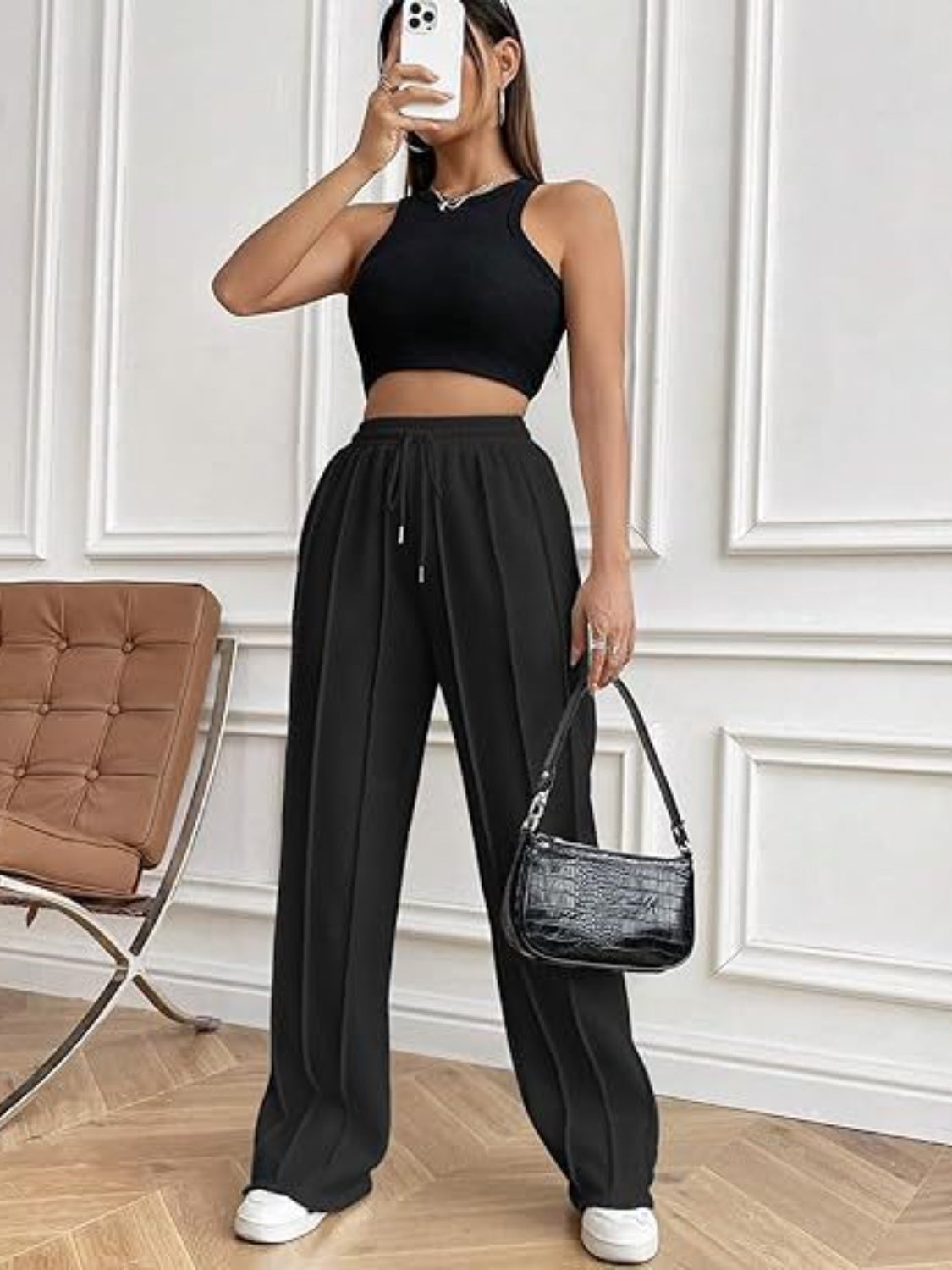 Drawstring Wide Leg Pants with Pockets - The Goddess Galleries