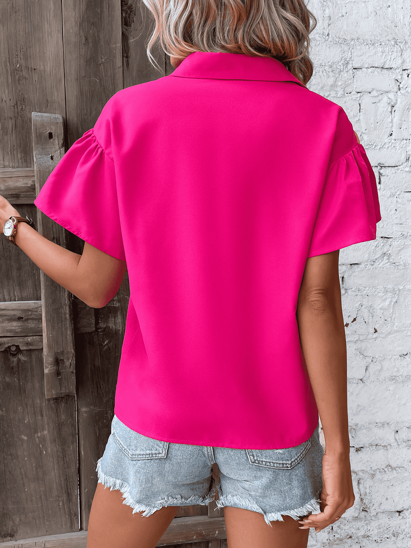 Honey Contrast Short Sleeve Shirt - The Goddess Galleries