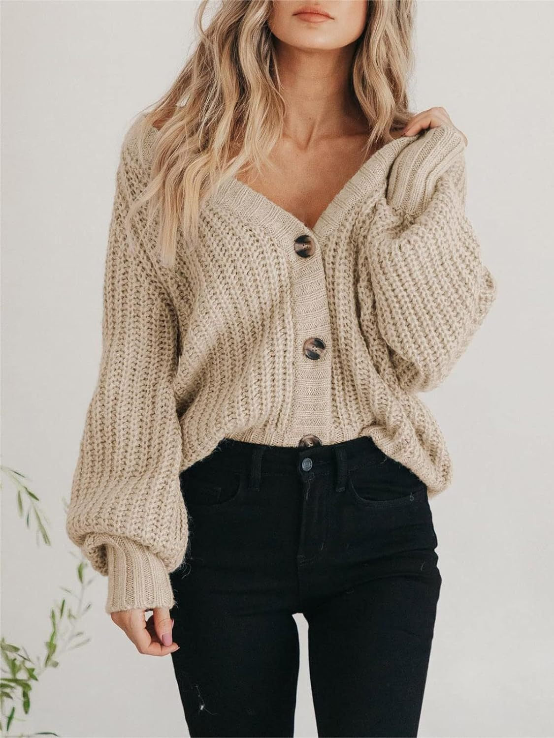 Button Up Long Sleeve Cardigan - The Goddess Galleries